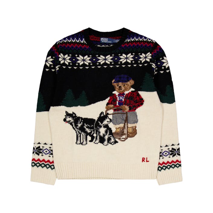 Polo Bear Wool-Blend Sweater Snowflake Combo, Male, Apparels, jackets, Multi color, XL