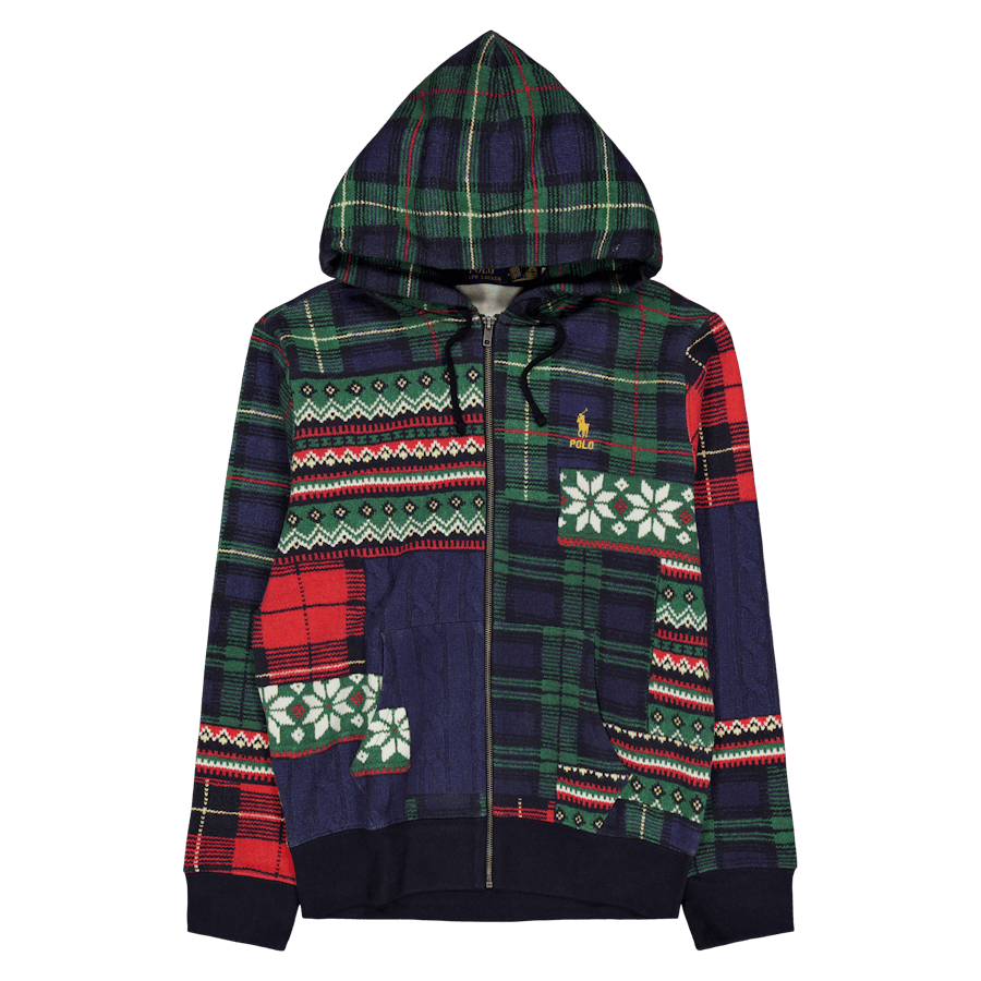 Patchwork Fleece Full-Zip Hoodie Stravenger Patchwrk