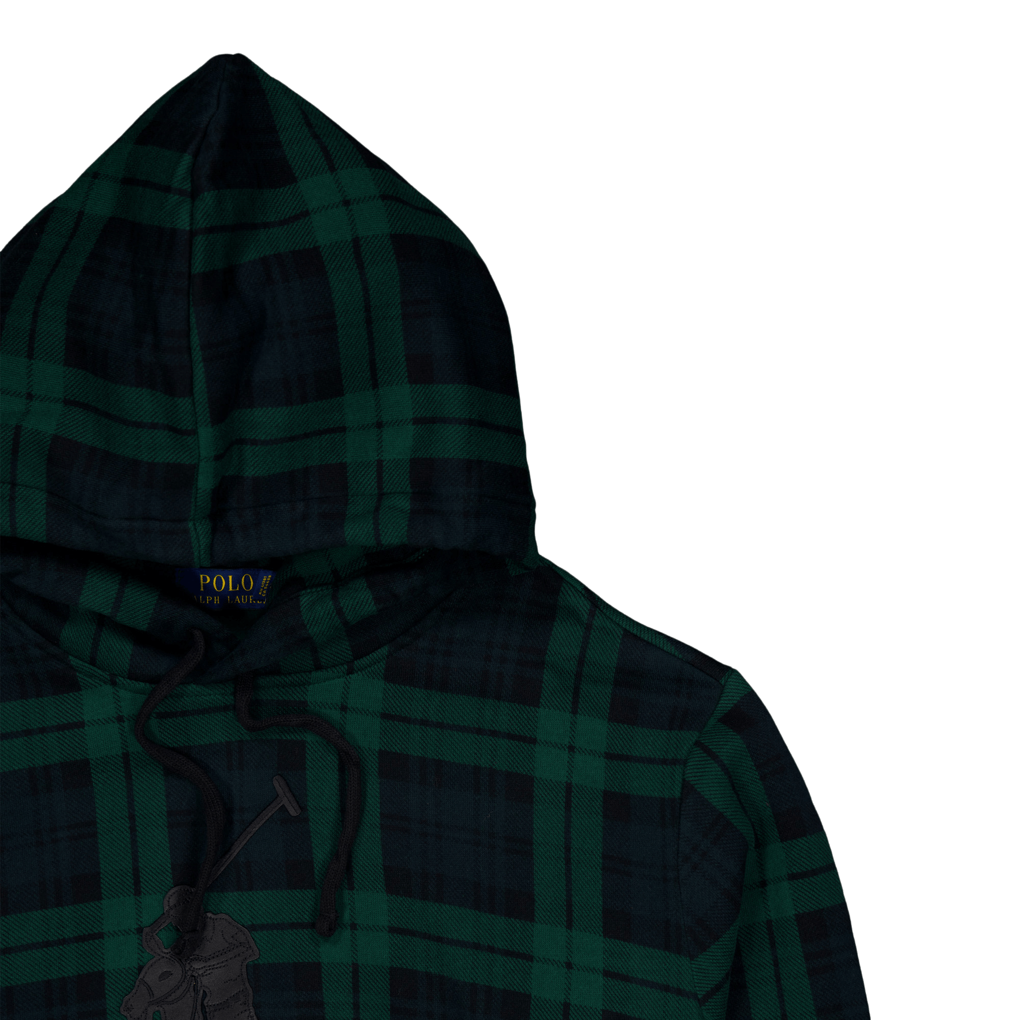 Leather Big Pony Plaid Fleece Hoodie Tartan - Bild 3