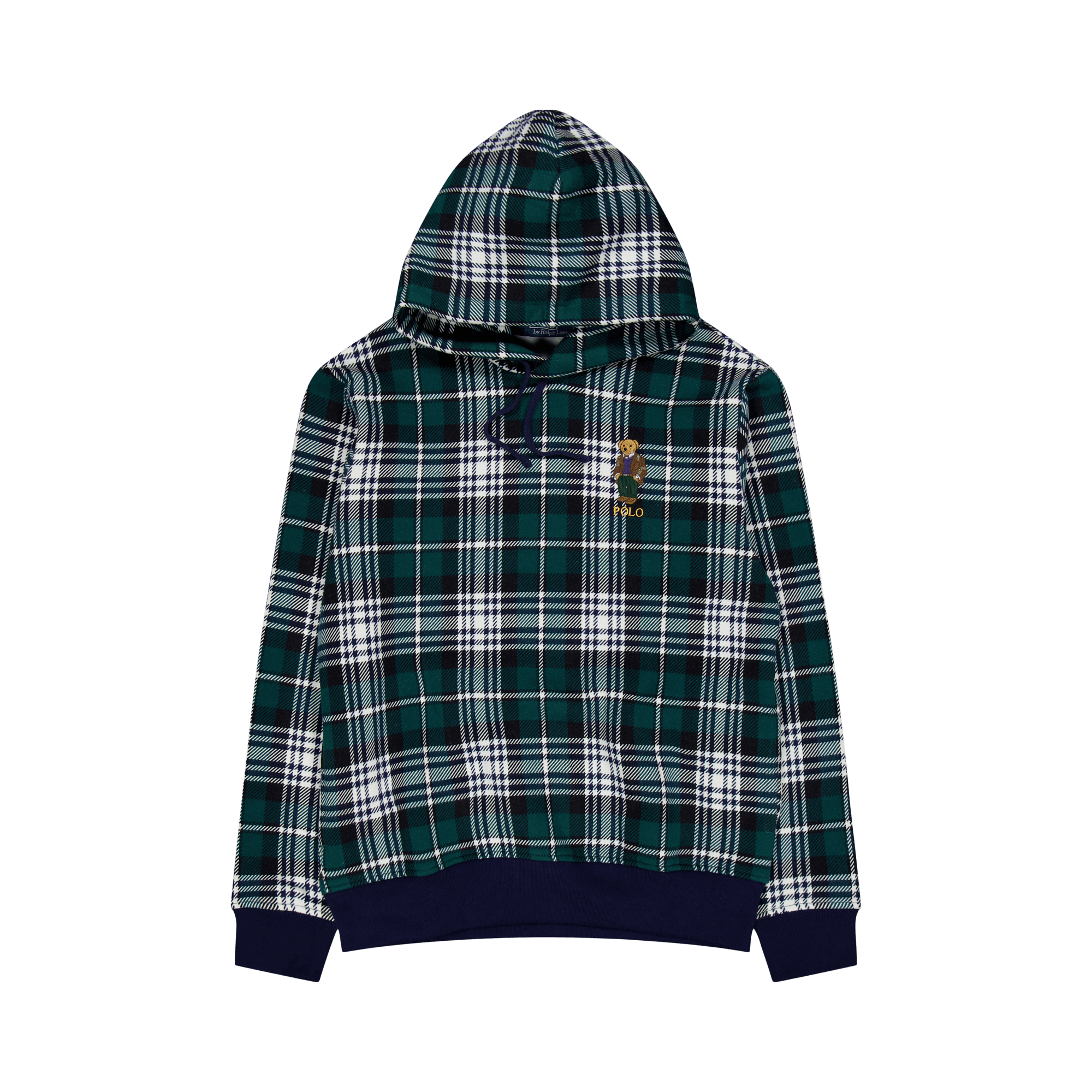 Polo Bear Plaid Fleece Hoodie Fa23 Tartan Hrtg Bear, Male, Vêtements, sweats à capuche et pulls molletonnés, Multicolore, XXL