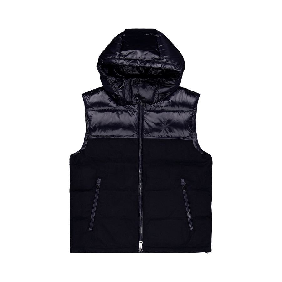 Water-Resistant Hybrid Down Vest Collection Nvy Glsy/Navy Wl