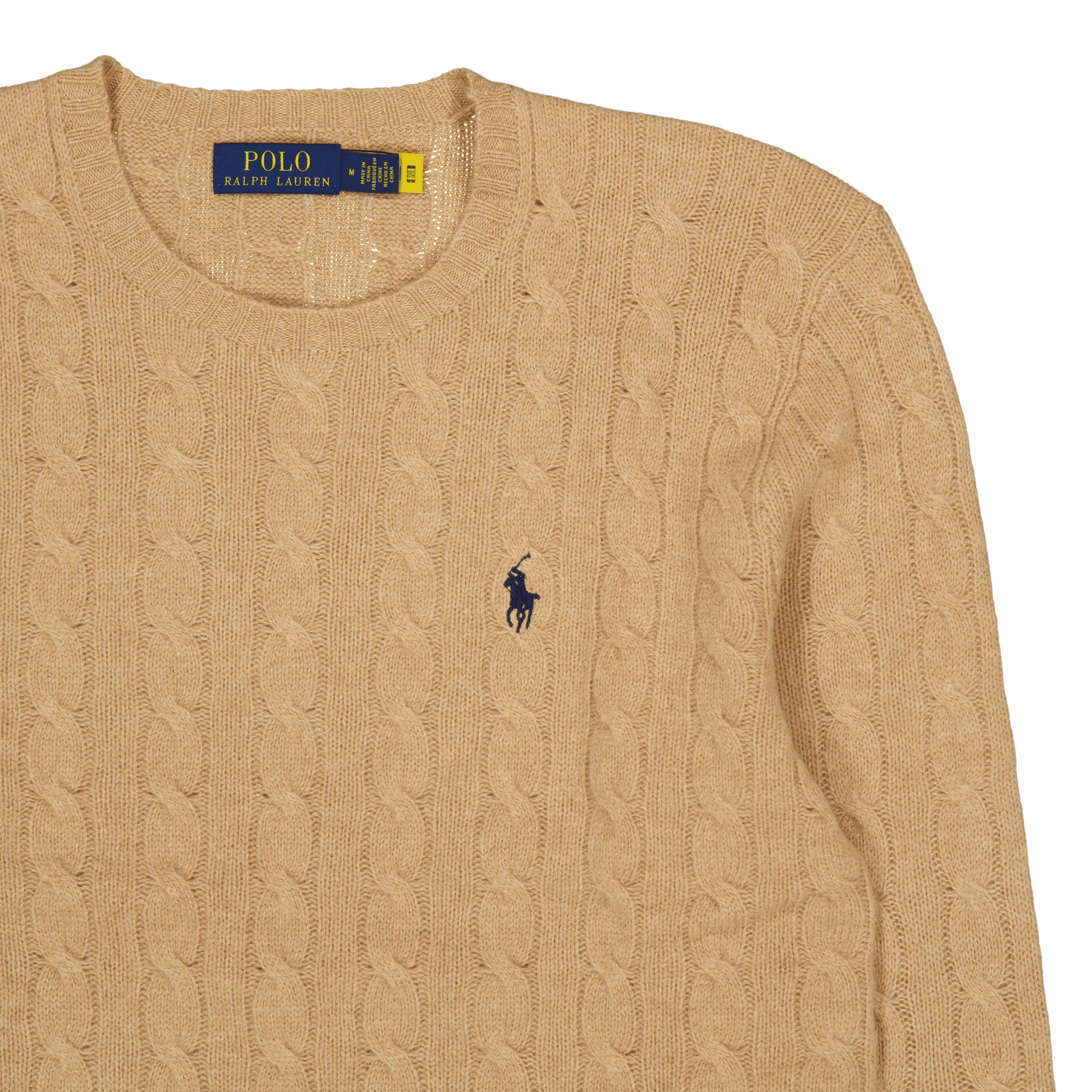 Cable-Knit Wool-Cashmere Sweater Camel Melange - Bild 3