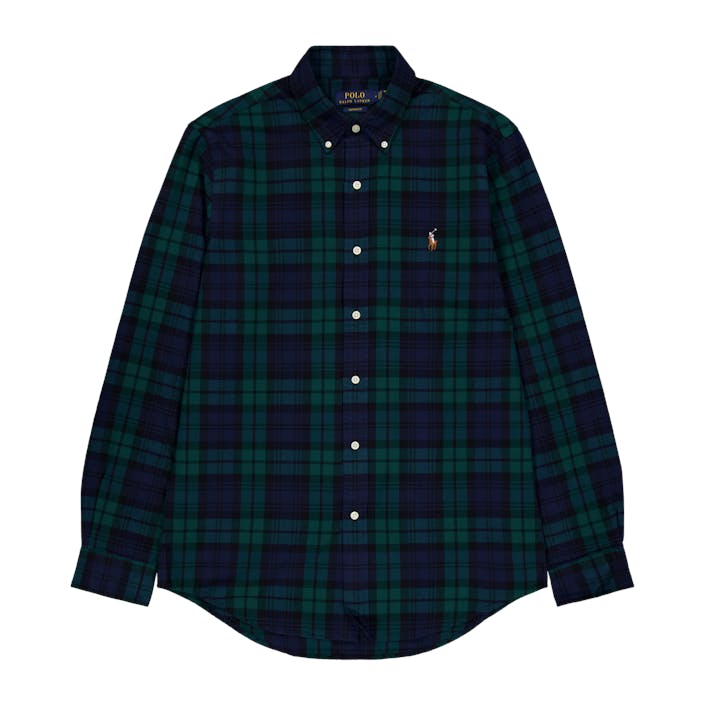 Custom Fit Plaid Oxford Shirt 5753 Navy/Green Multi, Male, Abbigliamento, Tops, Multi colore, L