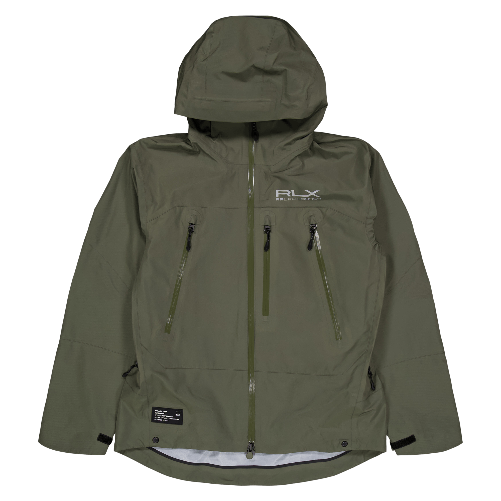 Water-Repellent Hooded Jacket Fossil Green, Male, Oblečení, bundy, Šedá, L