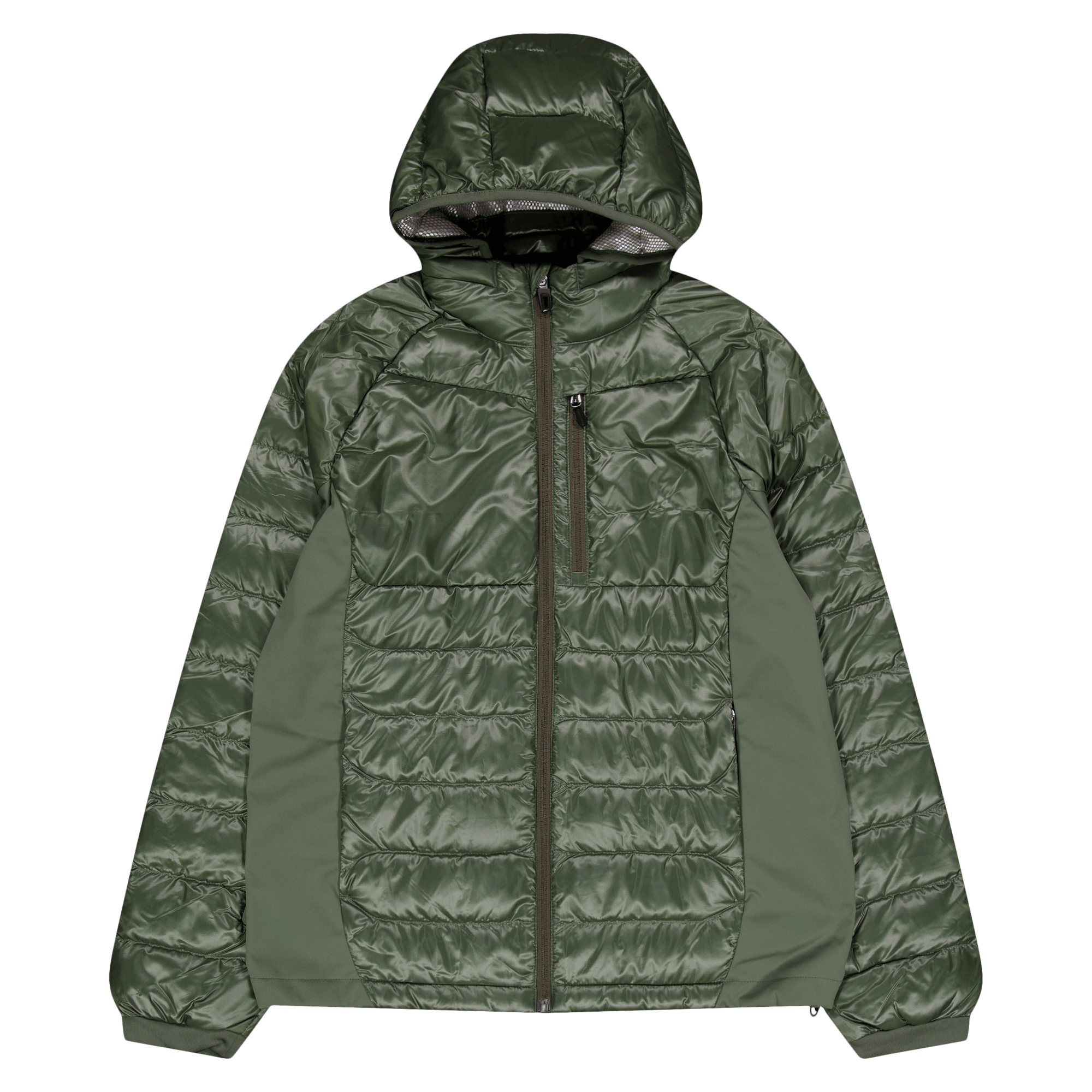Water-Repellent Hybrid Down Jacket Fossil Green