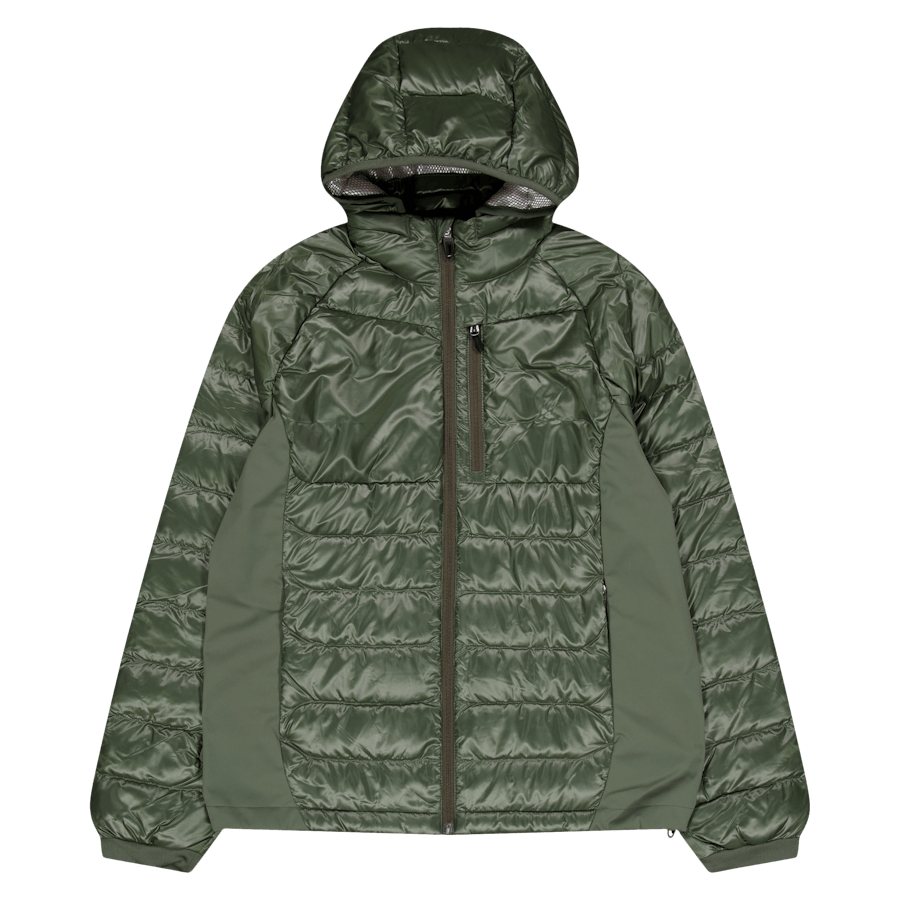Water-Repellent Hybrid Down Jacket Fossil Green