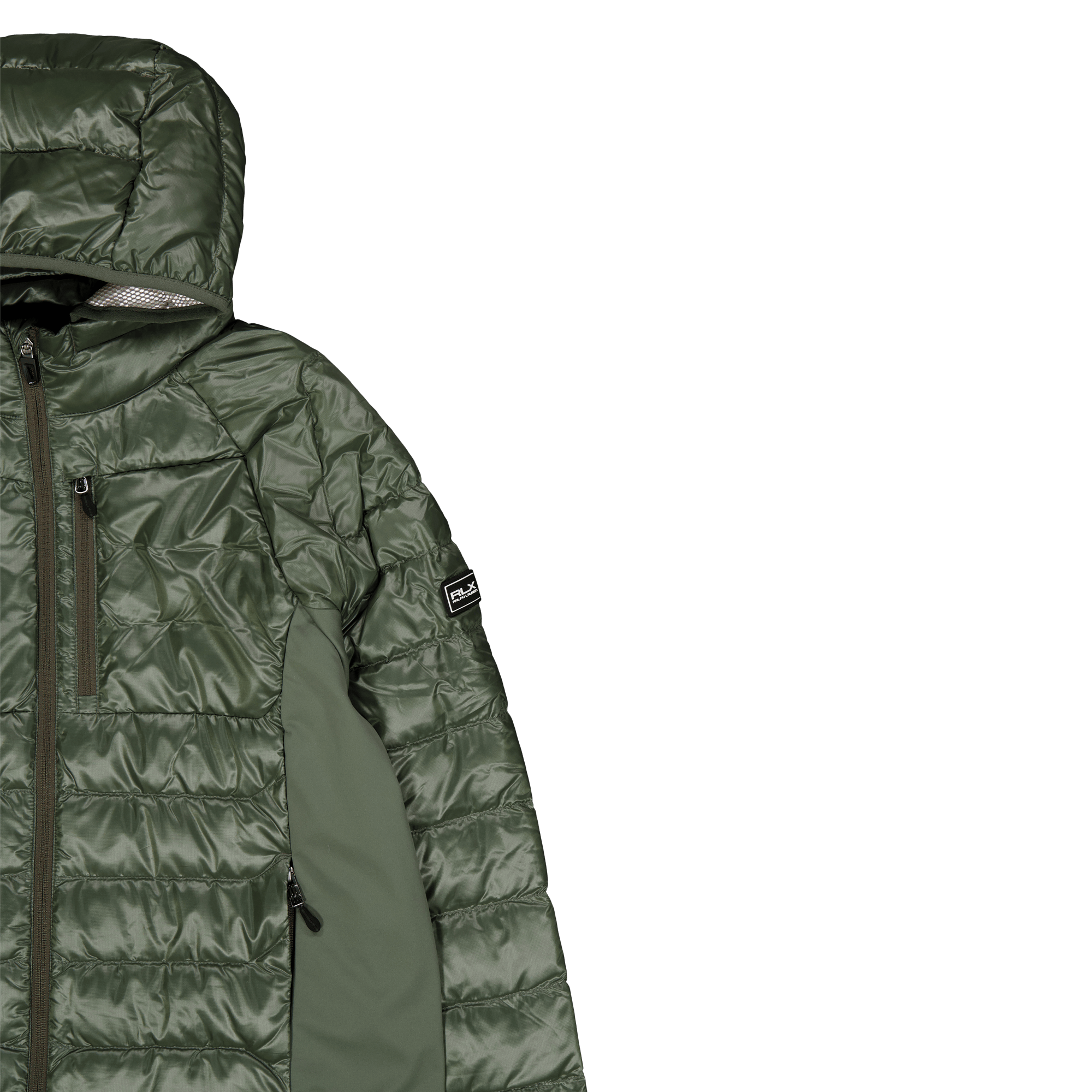 Water-Repellent Hybrid Down Jacket Fossil Green - Bild 3