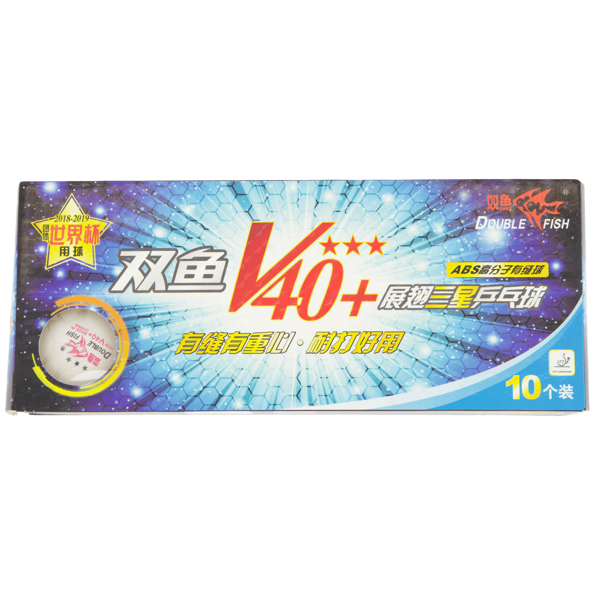 40+3-stars Table Tennis Ball (, Unisex, Equipment, rackets, Table tennis, Multi color, ONESIZE