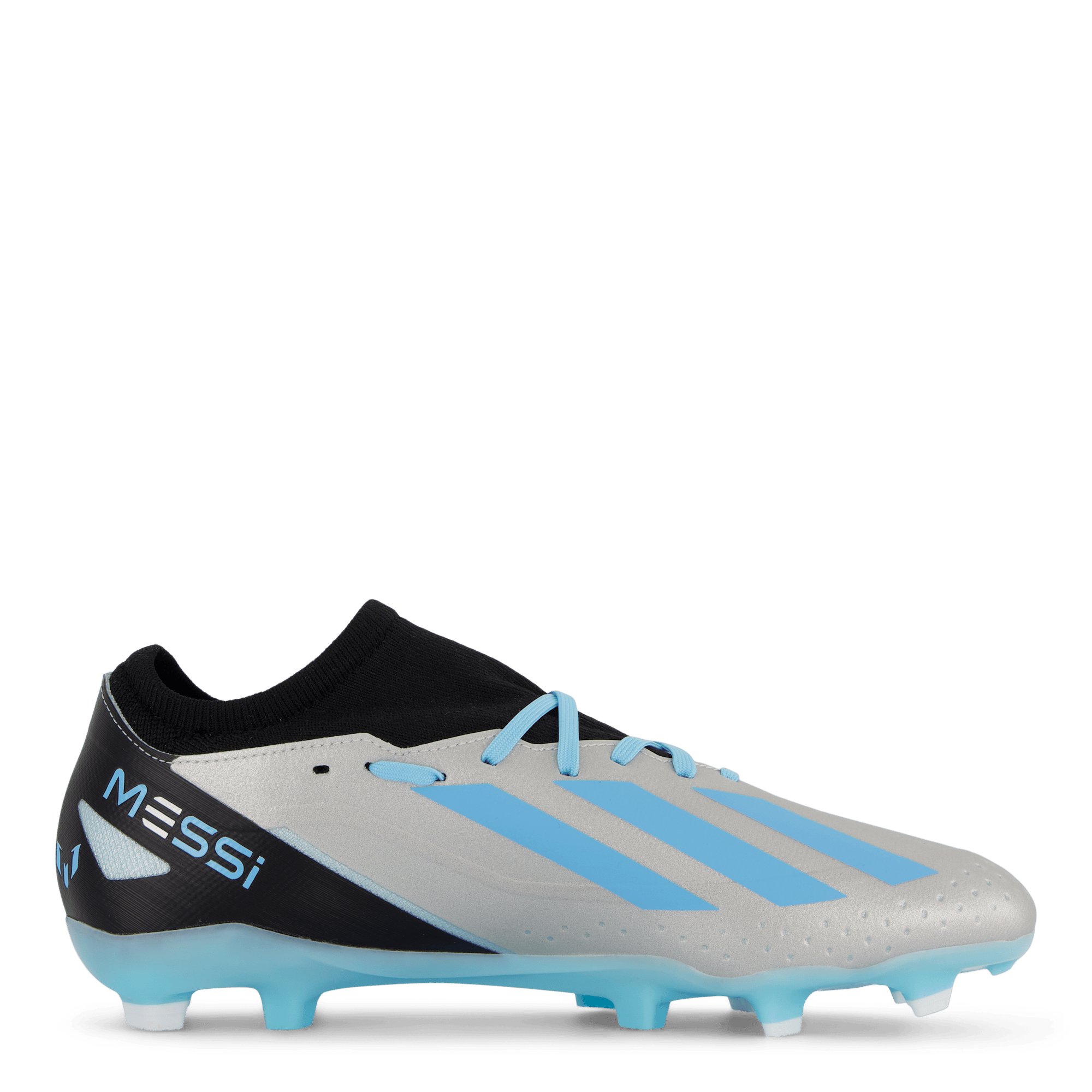 X Crazyfast Messi.3 Firm Ground Boots Silver Metallic / Bliss Blue / Core Black - Bild 3