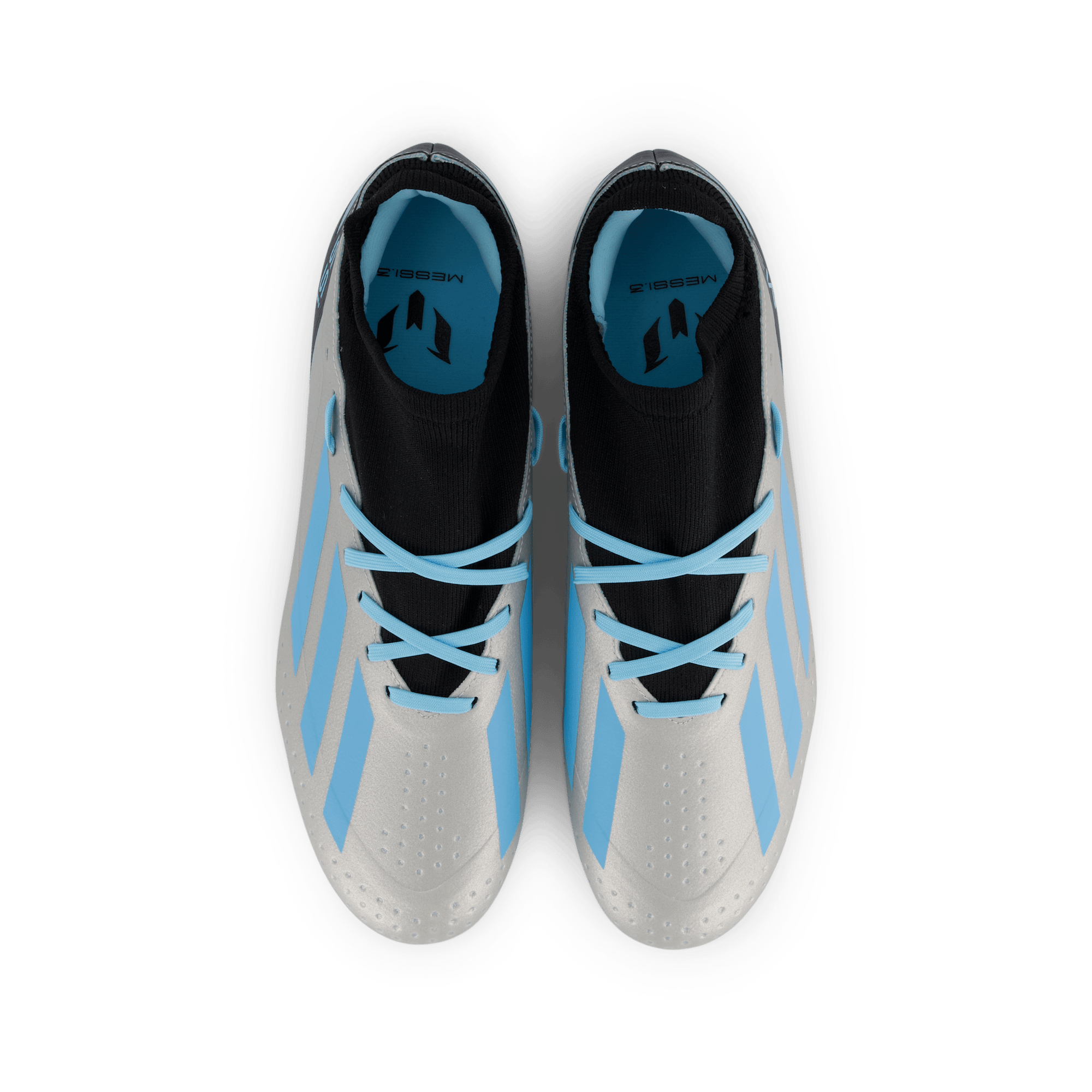X Crazyfast Messi.3 Firm Ground Boots Silver Metallic / Bliss Blue / Core Black - Bild 5