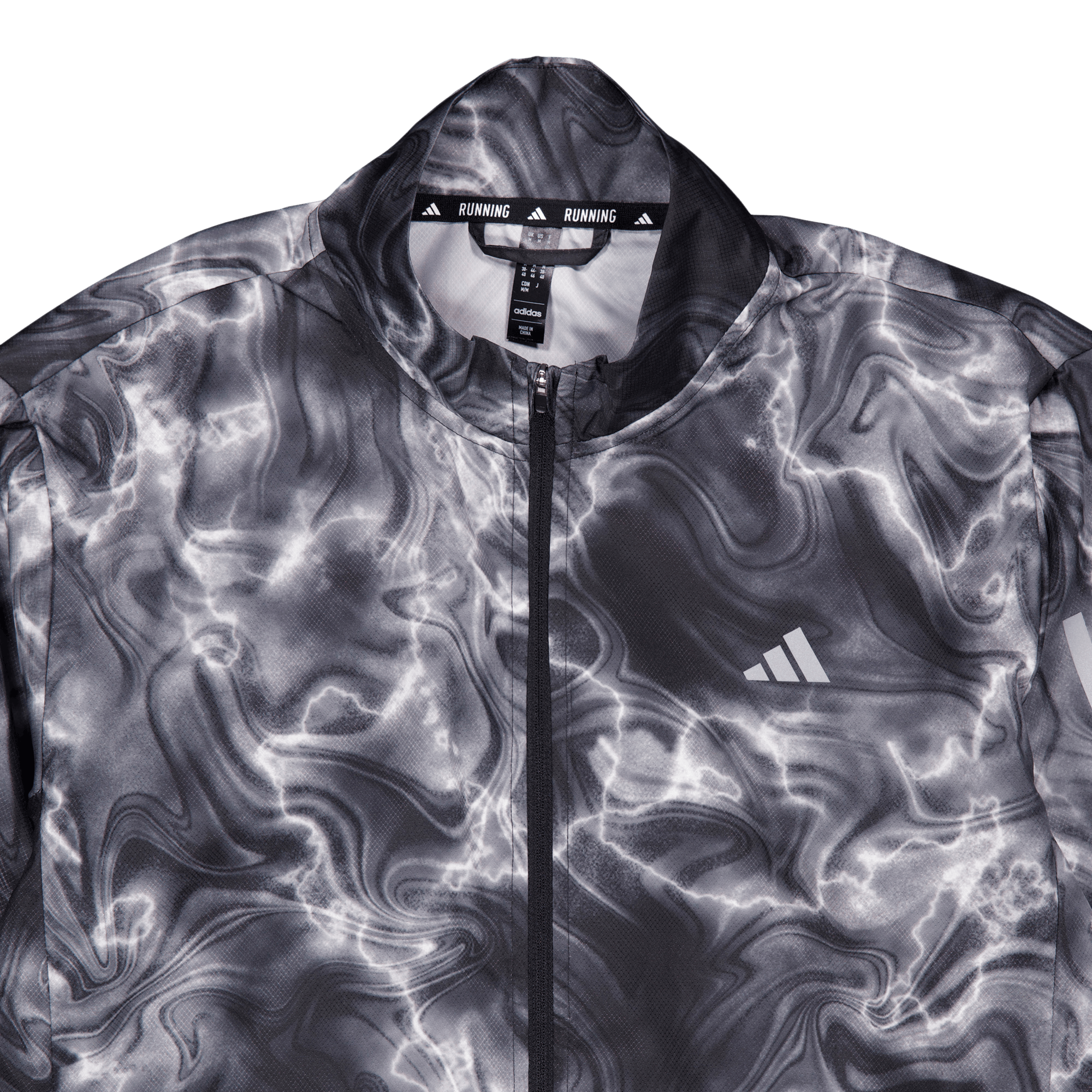Own the Run Allover Print Hooded Running Windbreaker White - Bild 3