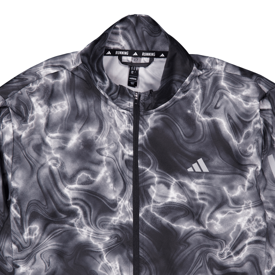 Own the Run Allover Print Hooded Running Windbreaker White - Bild 3