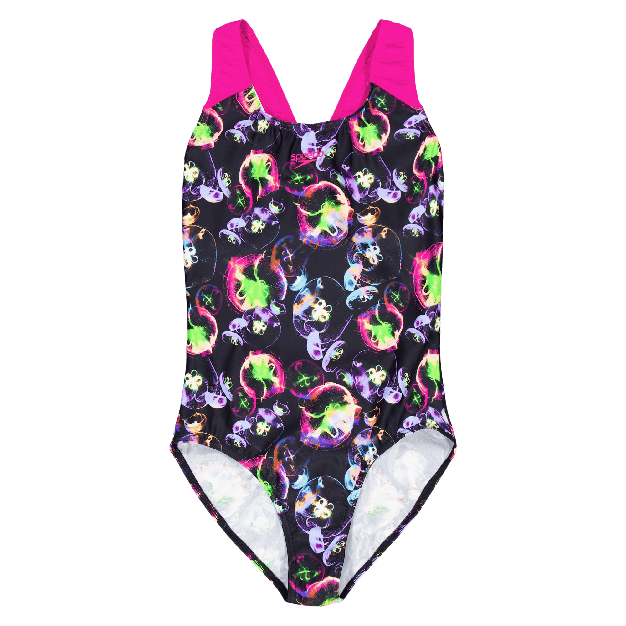 Girls Allover Splashback Black/pink, Unisex, Bekleidung, Bademode, Schwimmen, Mehrfarbig, 15-16