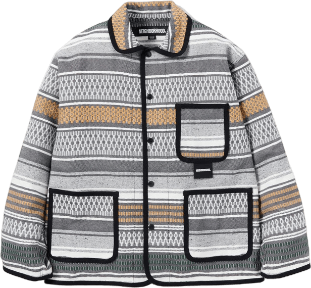 Mexican Blanket Jacket Gray, Male, Oblečení, bundy, Šedá, L