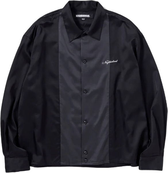 Bicolor Rayon Shirt Ls Black