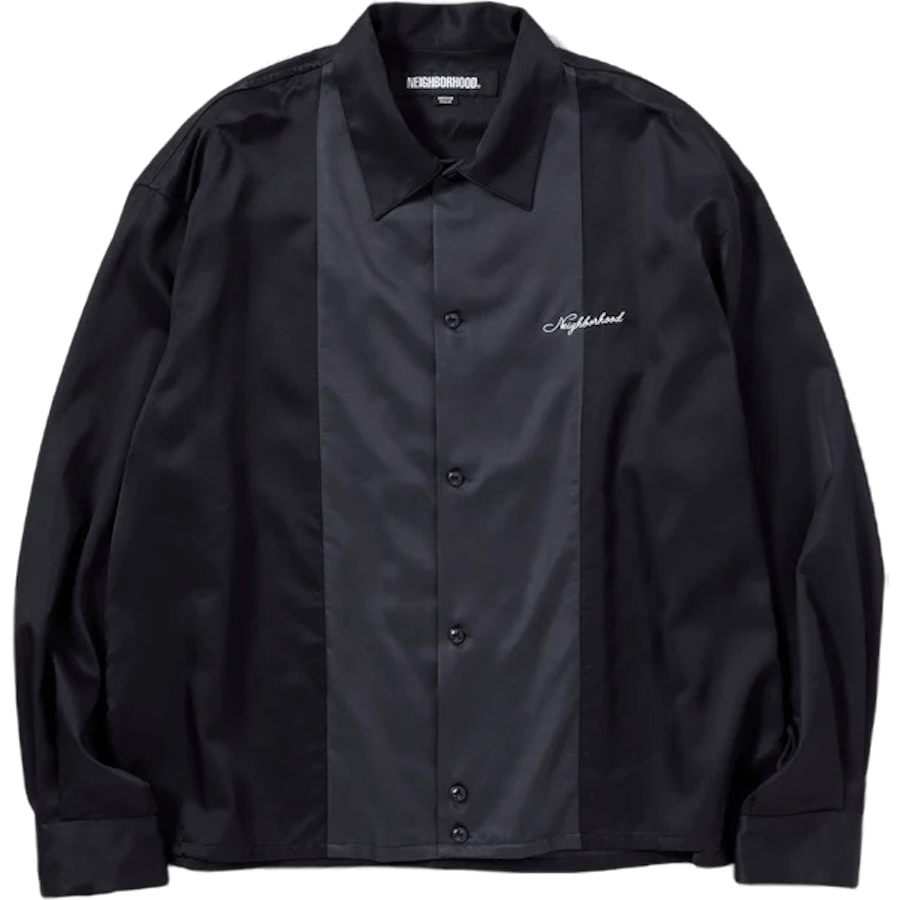 Bicolor Rayon Shirt Ls Black