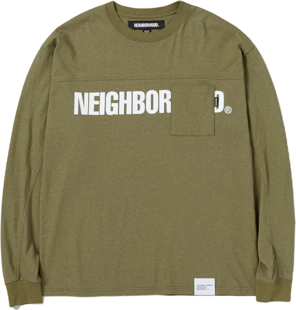 Logo Print Crewneck Ls Olive Drab