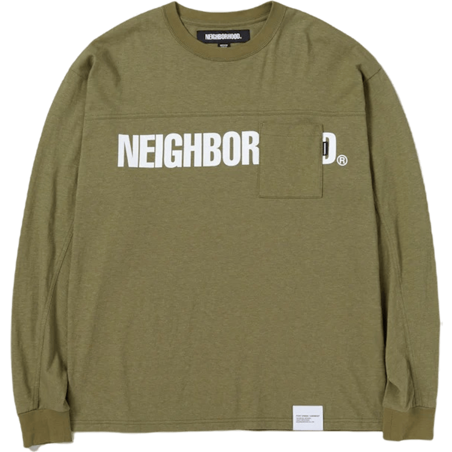 Logo Print Crewneck Ls Olive Drab