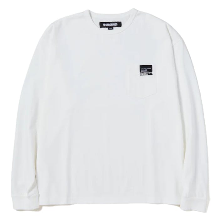 Classic-p Crewneck Ls White, Male, Apparels, Tops, White, L
