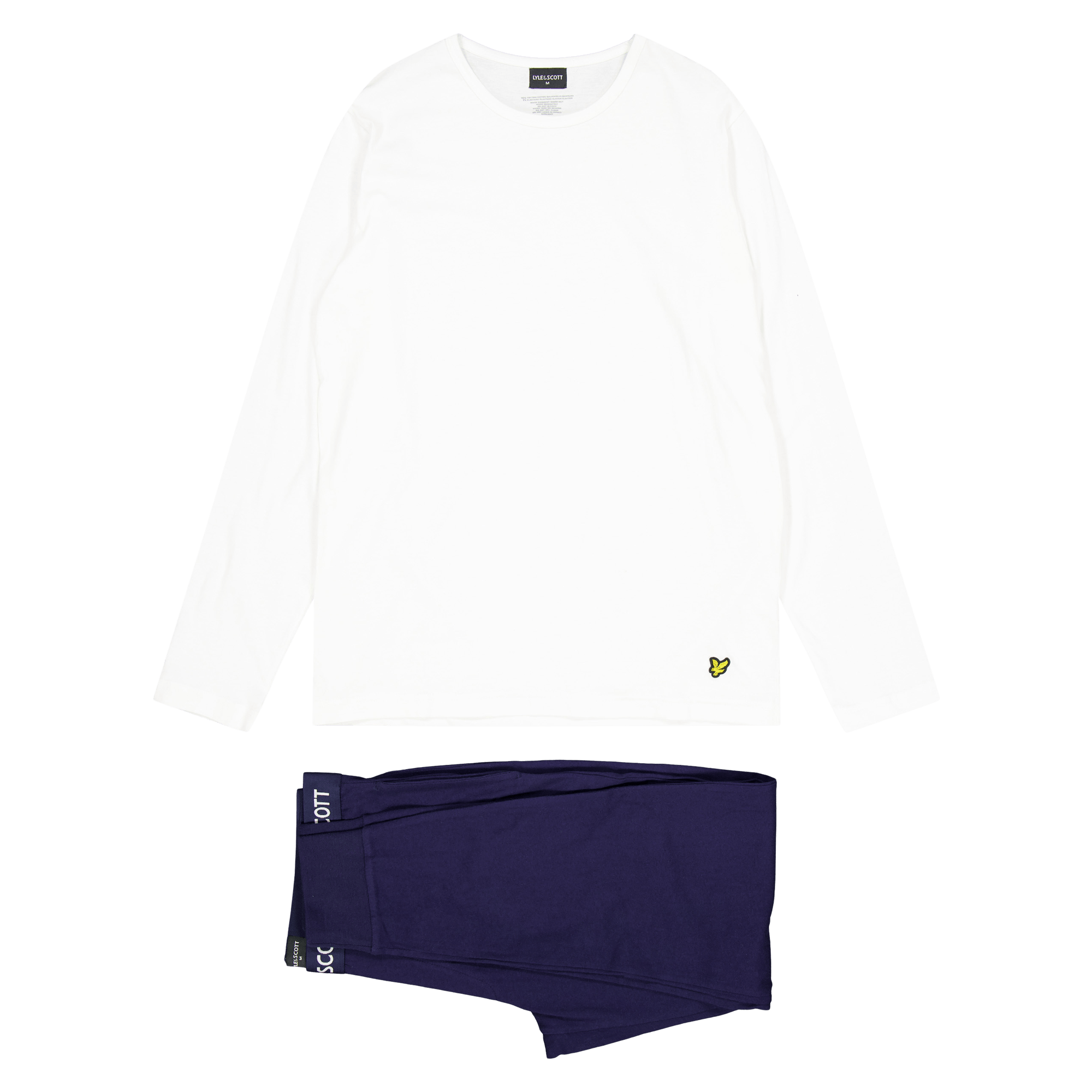 Lyle & Scott S/j Long Sleeve Tee And Cuffed 9711, Male, Vaatteet, Lisätarvikkeet, Valkoinen, M