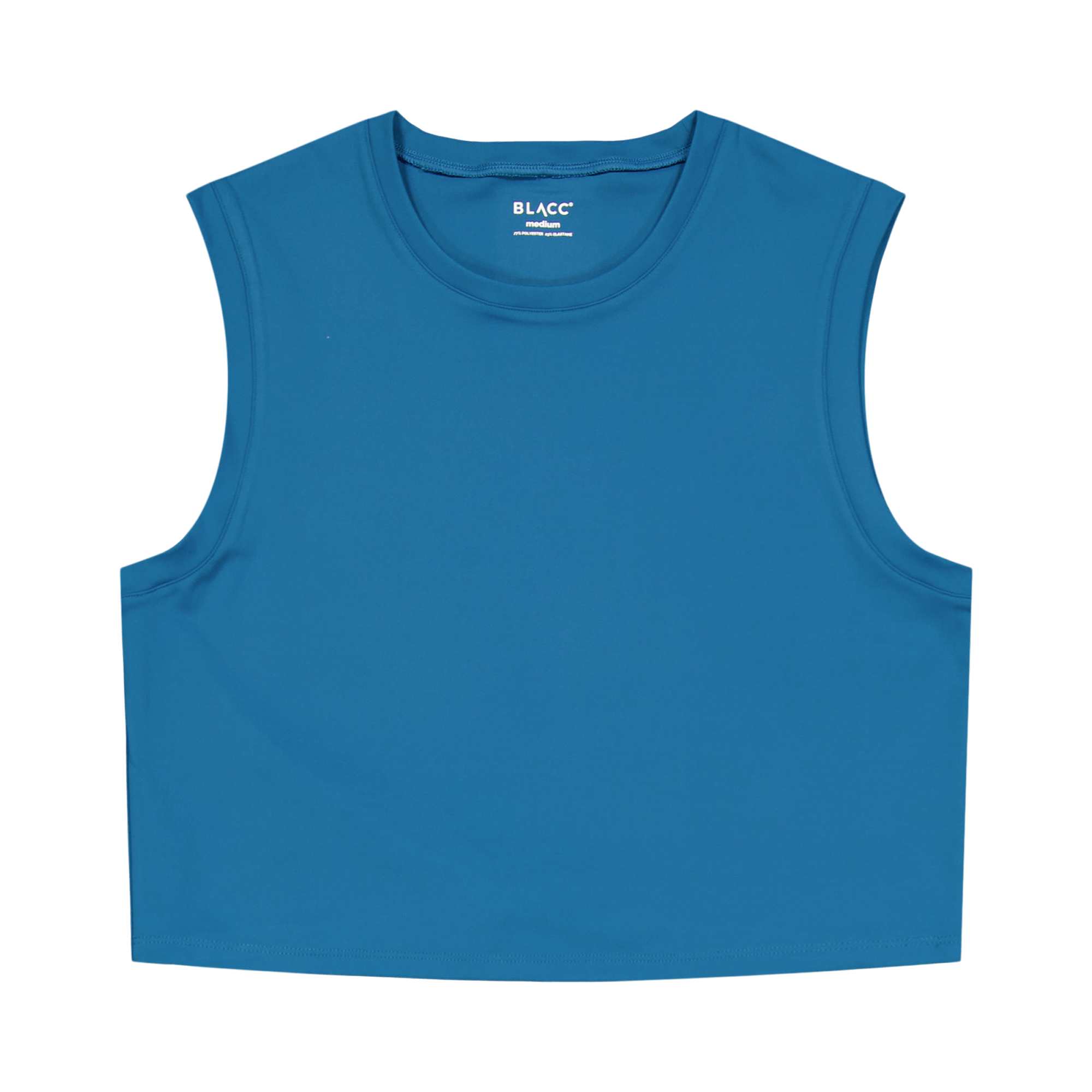 Ella Overlap Crop Top Blue Coral