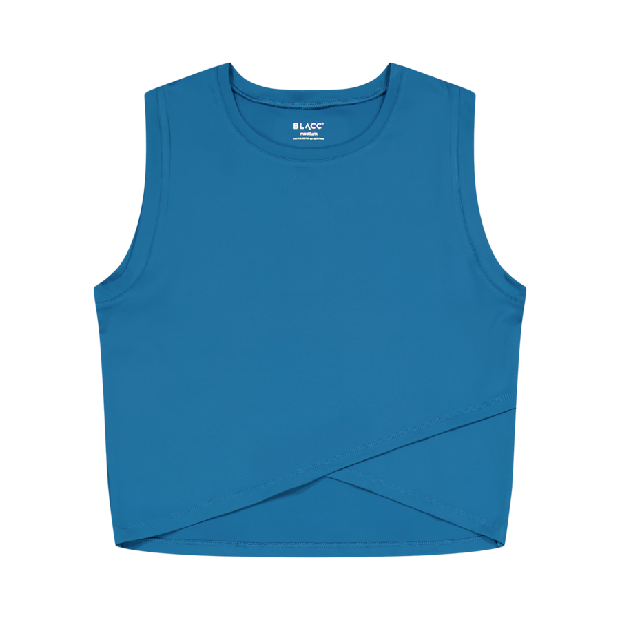 Ella Overlap Tank Top Blue Coral