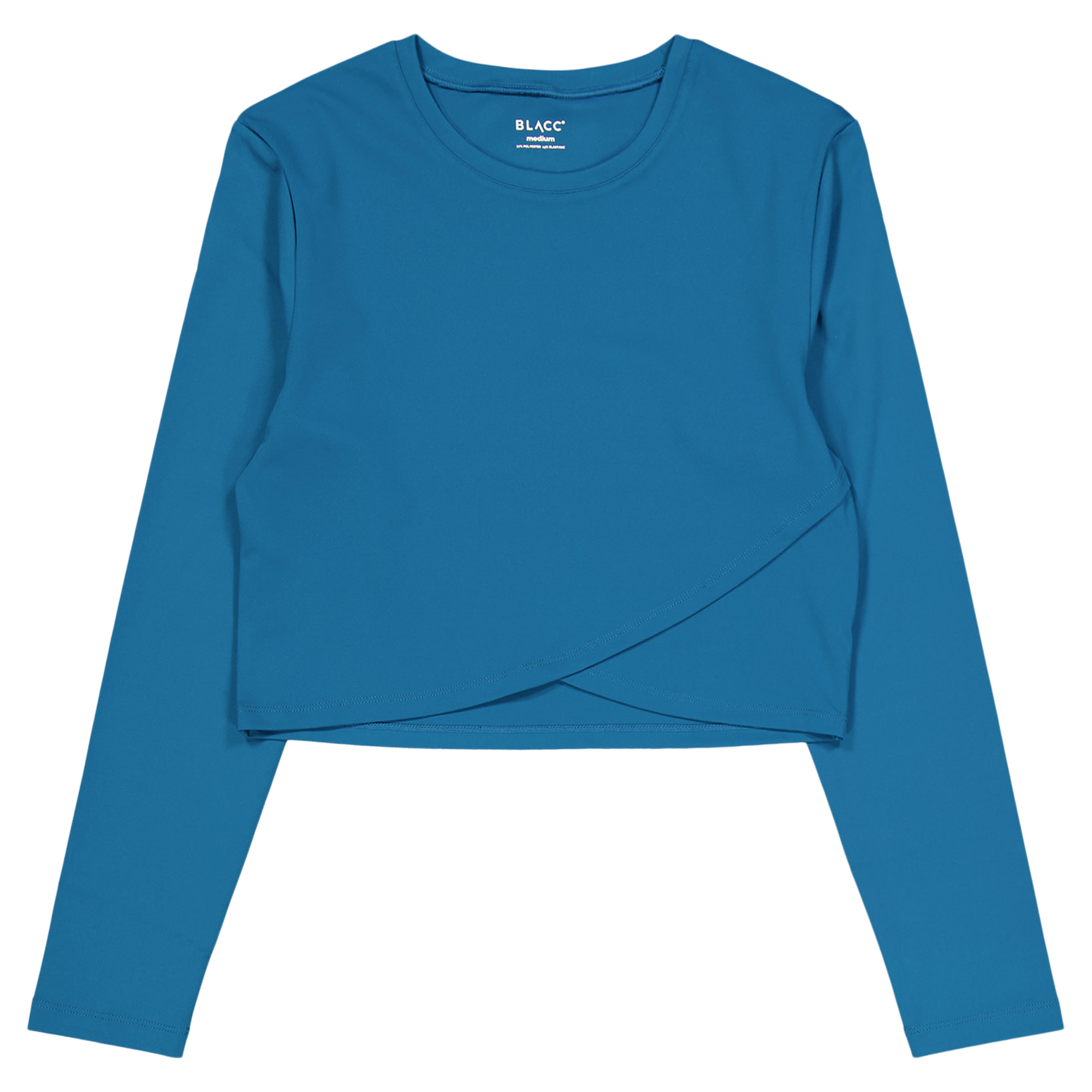 Ella Overlap Long Sleeve Top Blue Coral