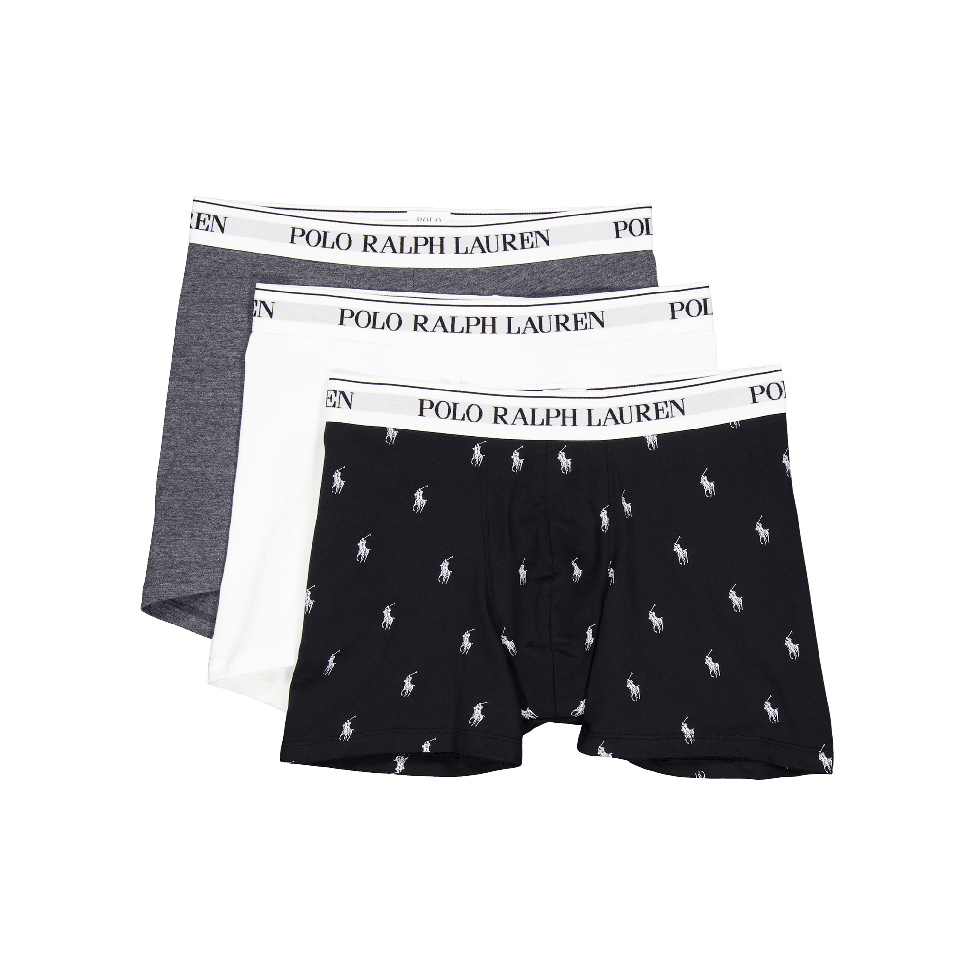 Stretch Cotton Boxer Brief 3-Pack 3PK Black Aopp / Chrcl Htr / White, Male, Odevy, Spodná bielizeň, XL