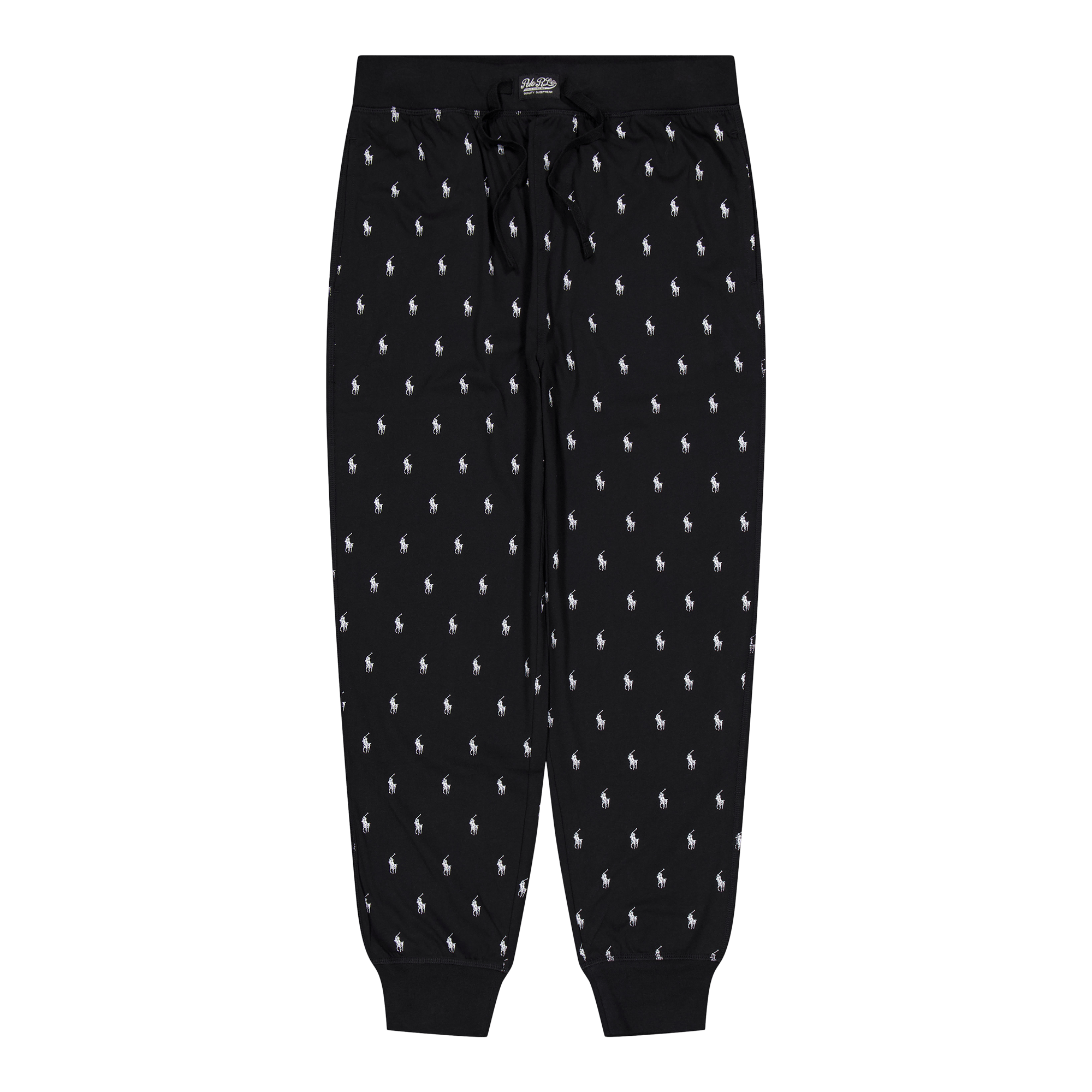 Allover Pony Cotton Jersey Sleep Jogger Polo Black Aopp