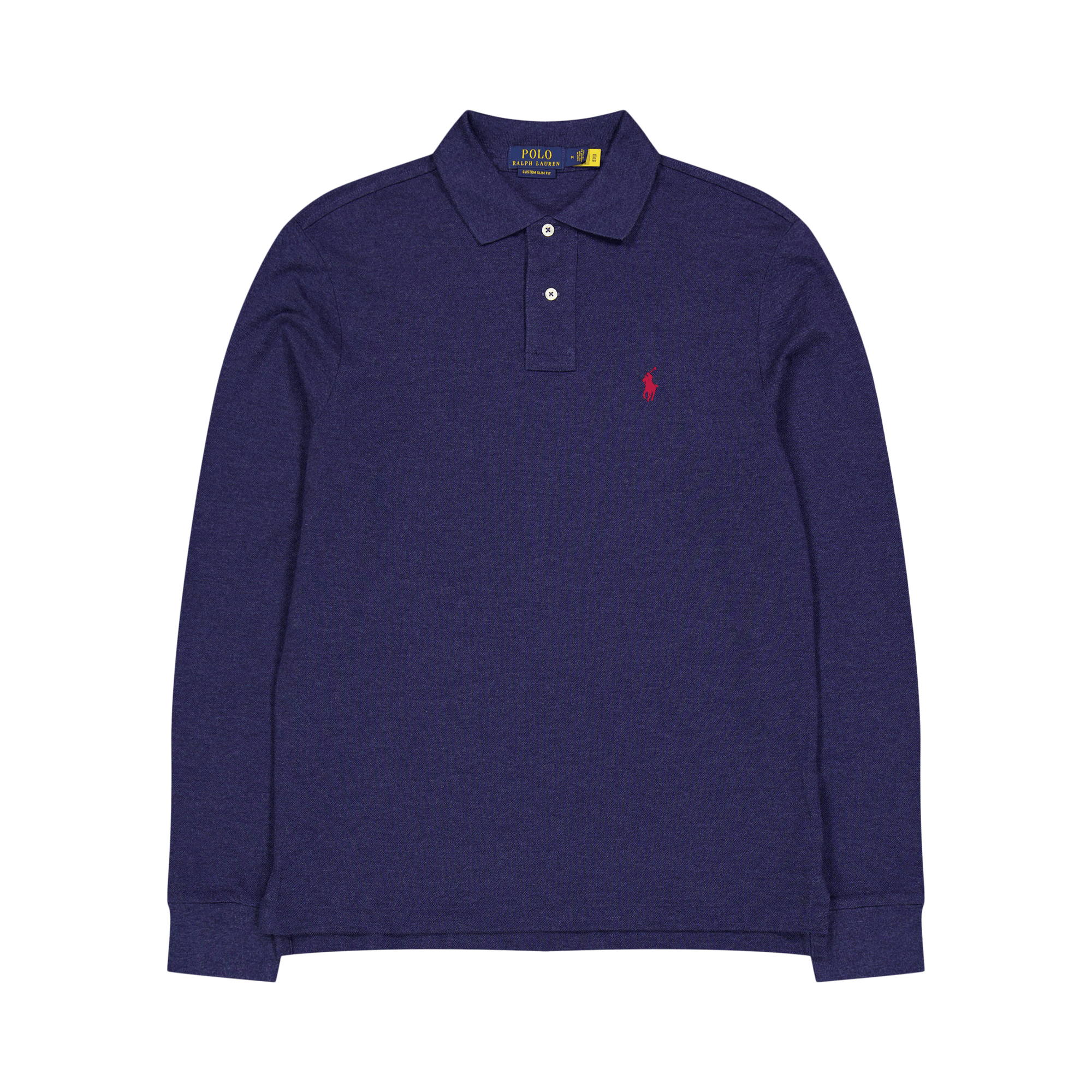 Polo Ralph Lauren Custom Slim Fit Mesh L/s Polo Spring, Male, Apparels, Tops, Blue, S