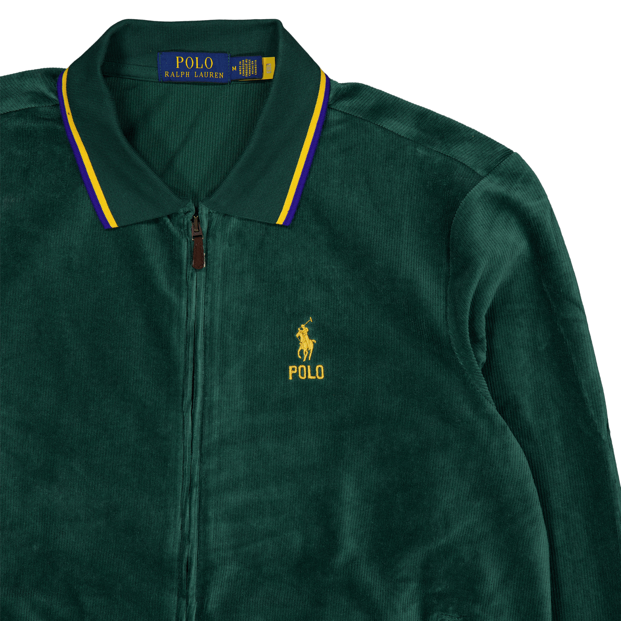 Polo Ralph Lauren Corduroy Full Zip Track Jacket 001 Moss Agate - Bild 3