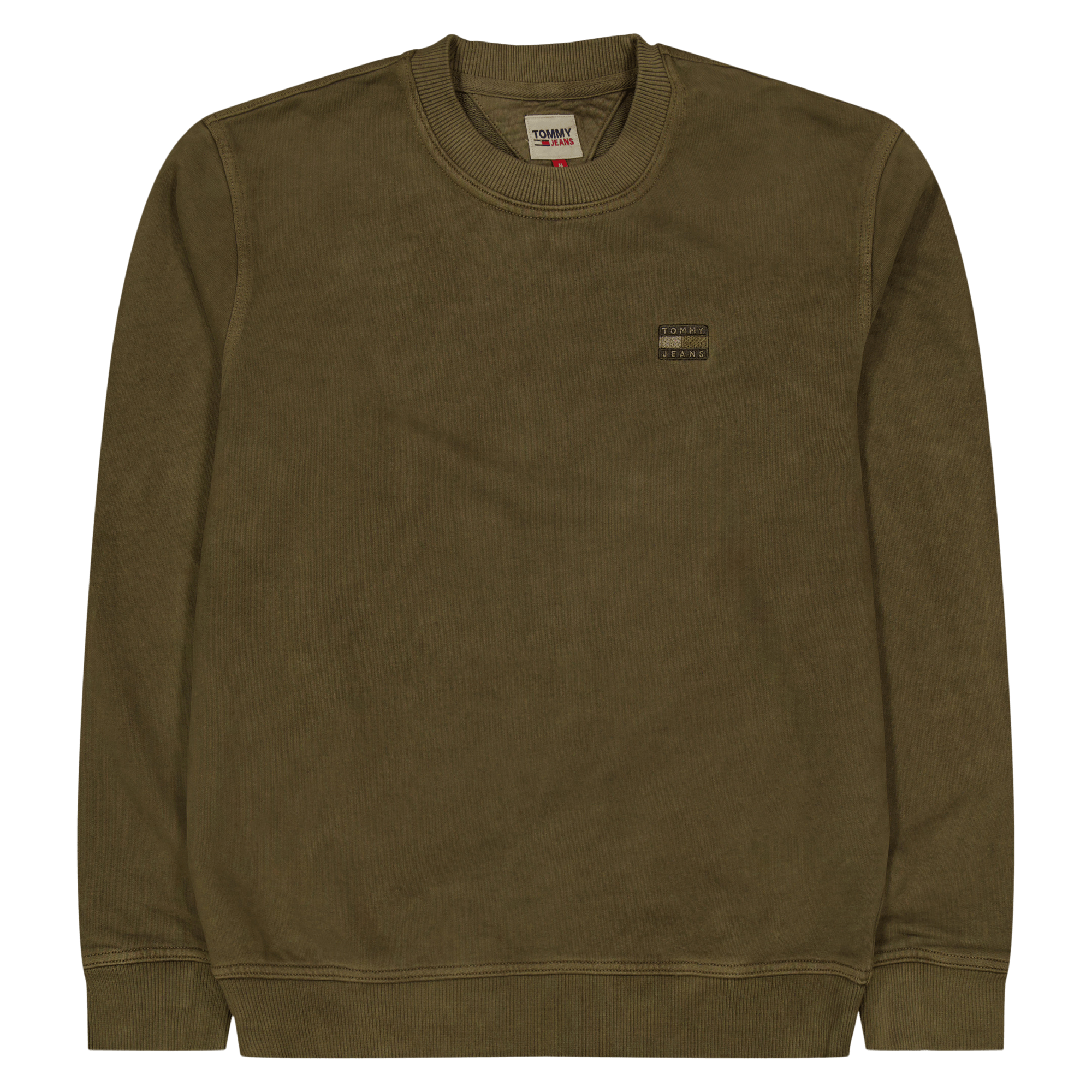 Tjm Reg Tonal Badge Cneck Drab Olive Green, Male, Apparels, hoodies and sweatshirts, Green, S