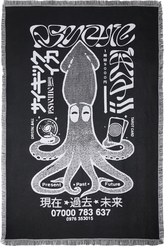 Edwin Blanket Psychic Ika Black, Unisex, Ekwipunek, Akcesoria, Czarny, ONESIZE