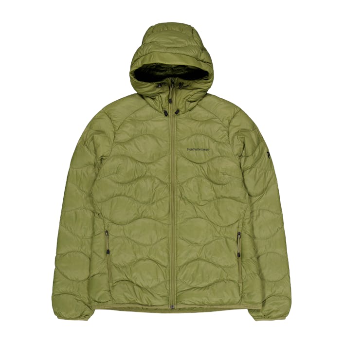 W Helium Down Hood Jacket Snap Green, Female, Apparels, jackets, Green, S