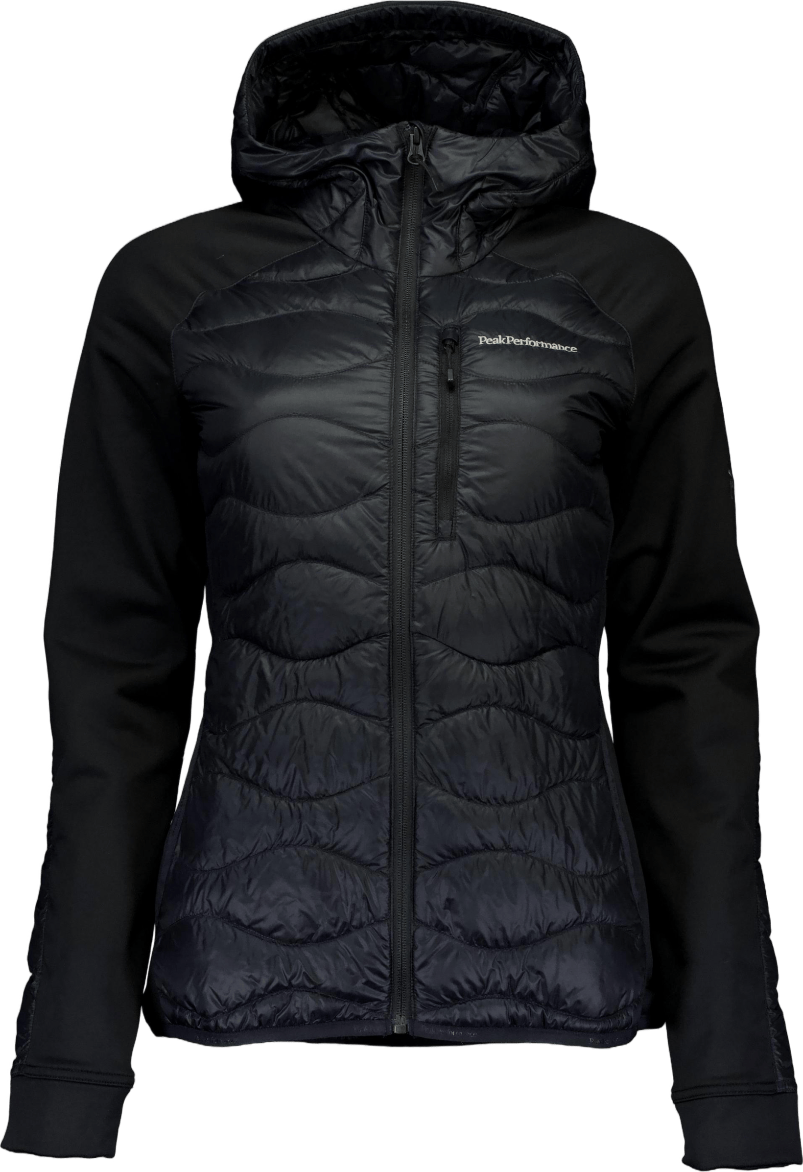 W Helium Down Hybrid Hood Black