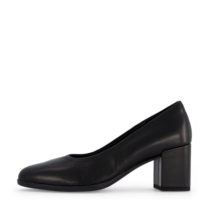 Freva55 Court Black Leather, Female, Shoes, Heels, heels, Black, UK 7