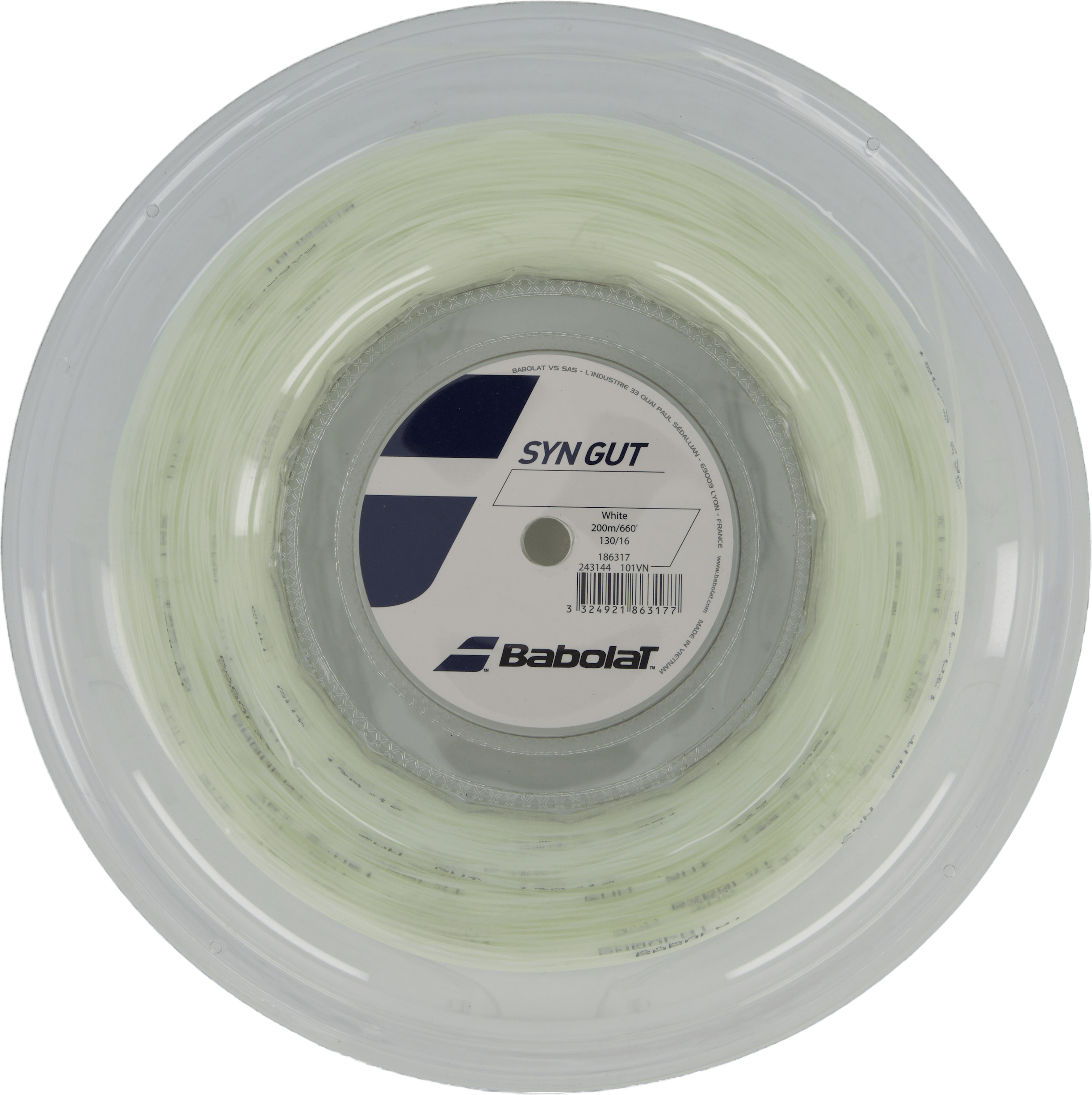 Syn Gut 200m 1,30 White, Unisex, Attrezzature, Attrezzature per l'allenamento, Tennis, Bianca, 1,30 mm