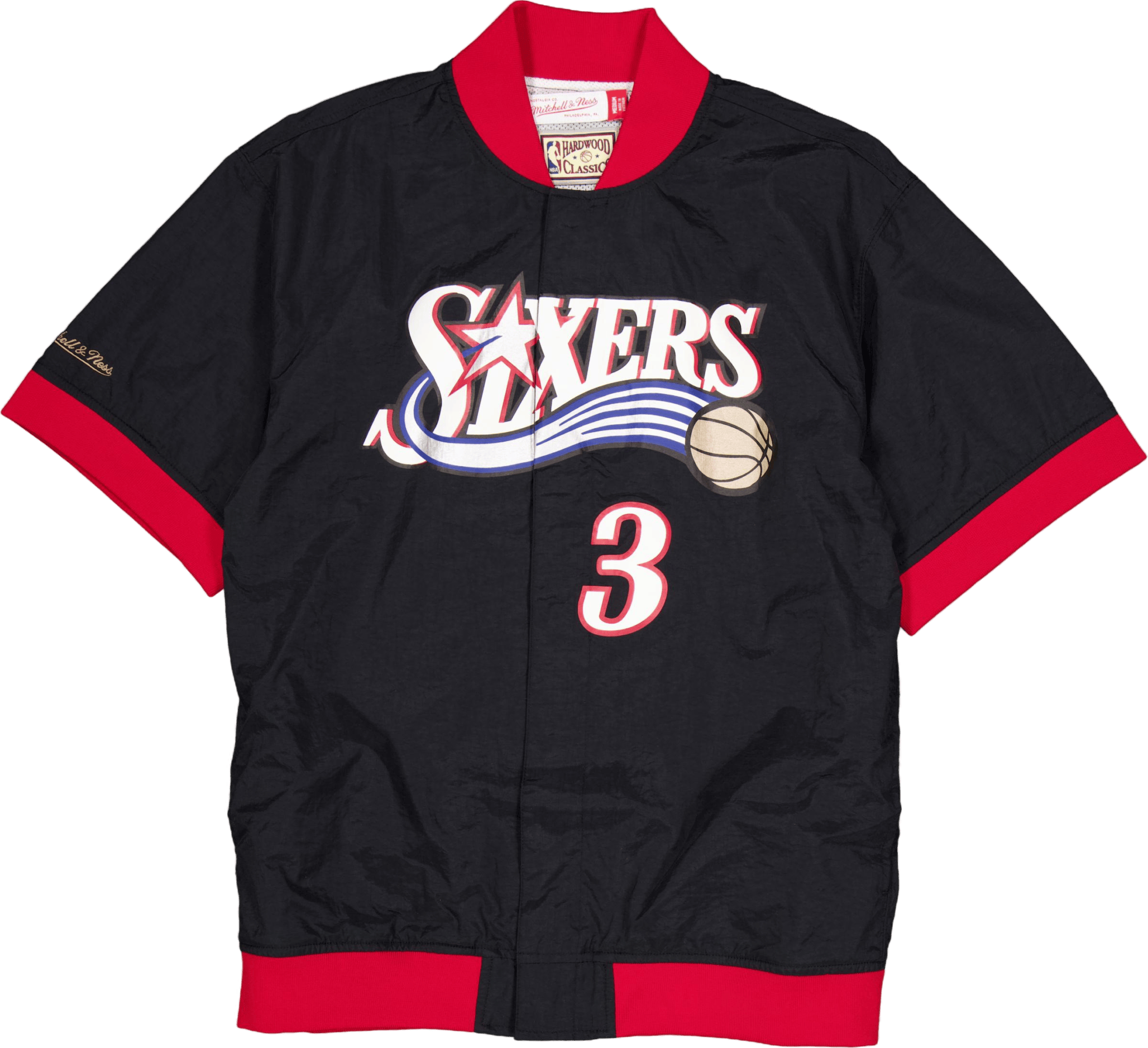 76ers Off Court Ss Name & Numb Black