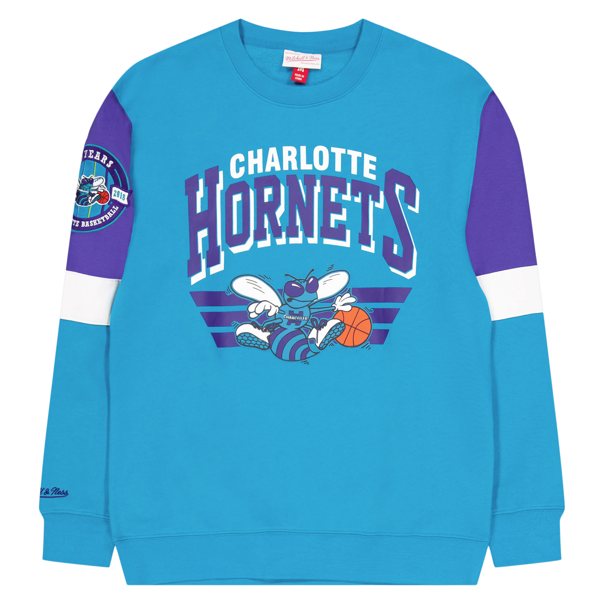 Hornets All Over Crew 3.0 Hornets Blue, Male, Ropa, sudaderas con capucha y sudaderas, Azul, M