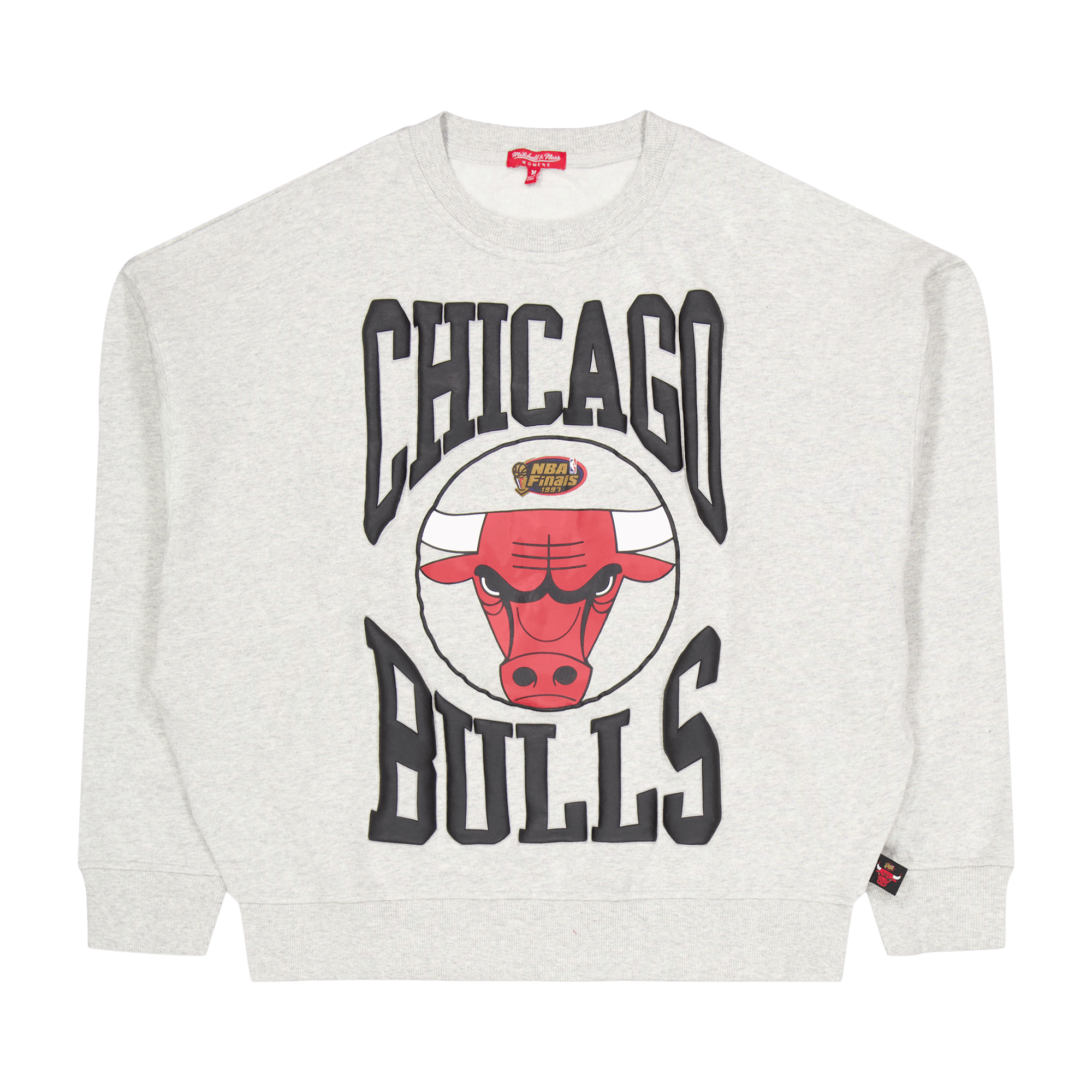 Bulls Womens Logo Lt Crew 3.0 Grey Heather