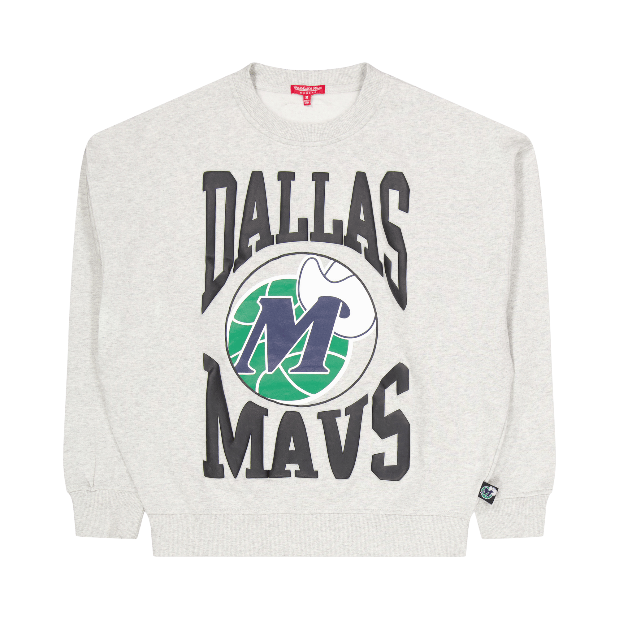 Mavericks Womens Logo Lt Crew  Grey Heather