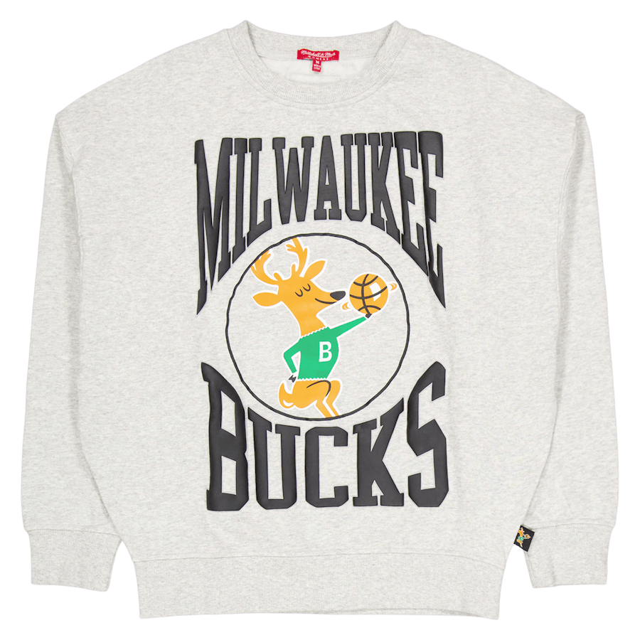 Bucks Womens Logo Lt Crew 3.0 Grey Heather