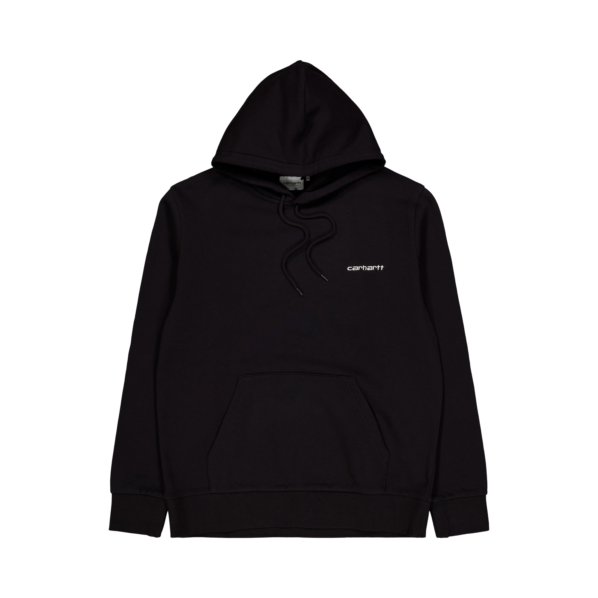 Hooded Script Embroidery Sweat Black / White