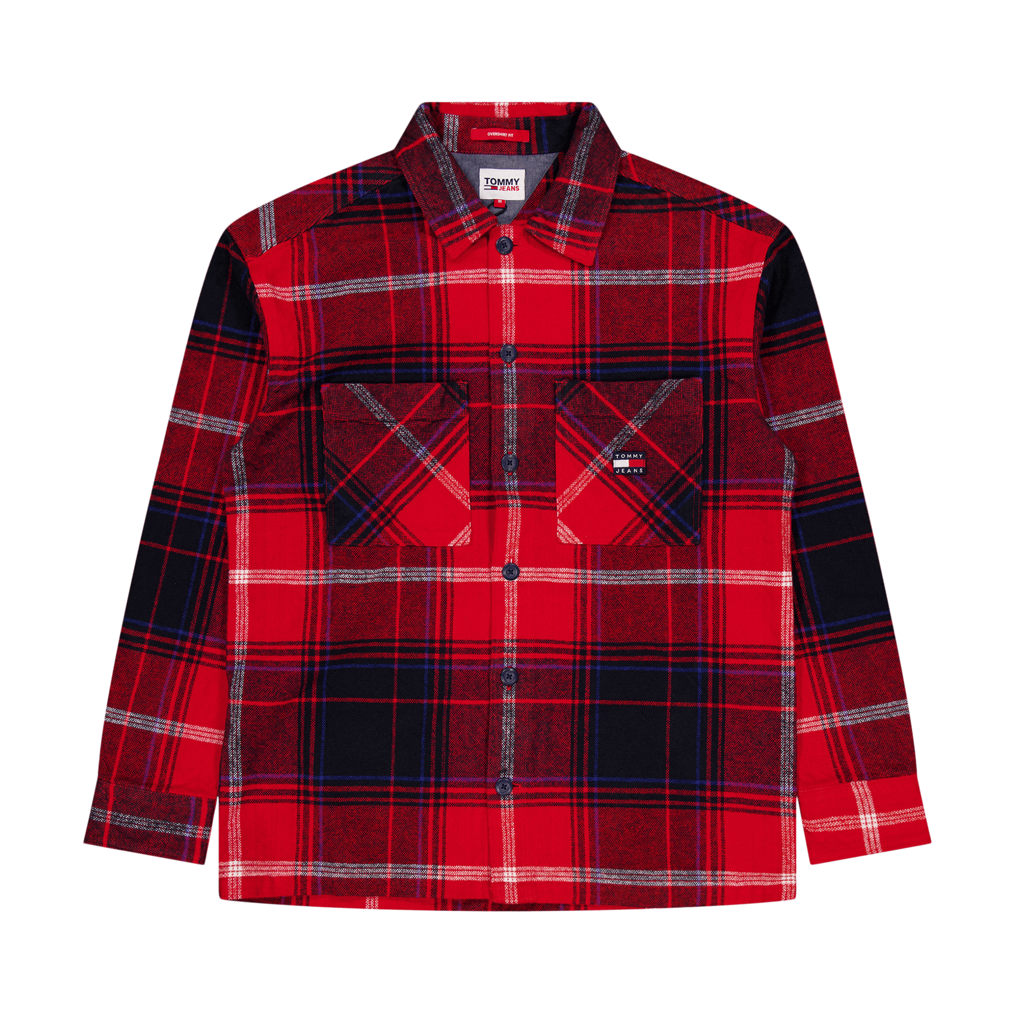 Tjm Brushed Check Overshirt Xnl – Deep Crimson Check