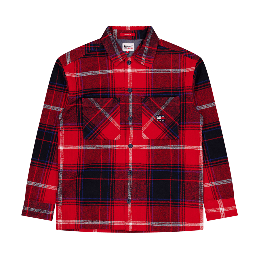 Tjm Brushed Check Overshirt Xnl – Deep Crimson Check