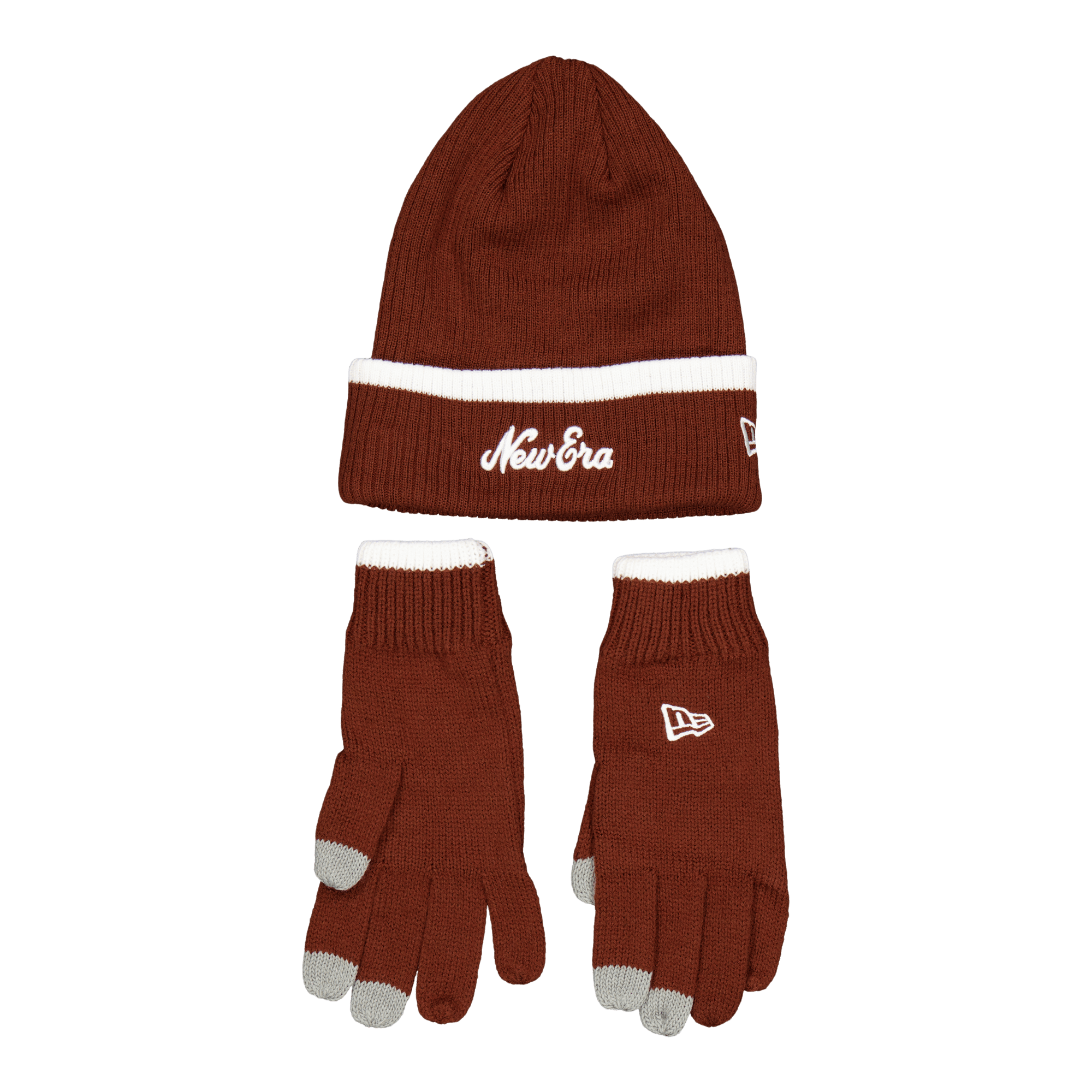 NEW ERA SCRIPT BEANIE GLOVES SET, Unisex, Vaatteet, hatut ja lakit, Punainen, ONESIZE