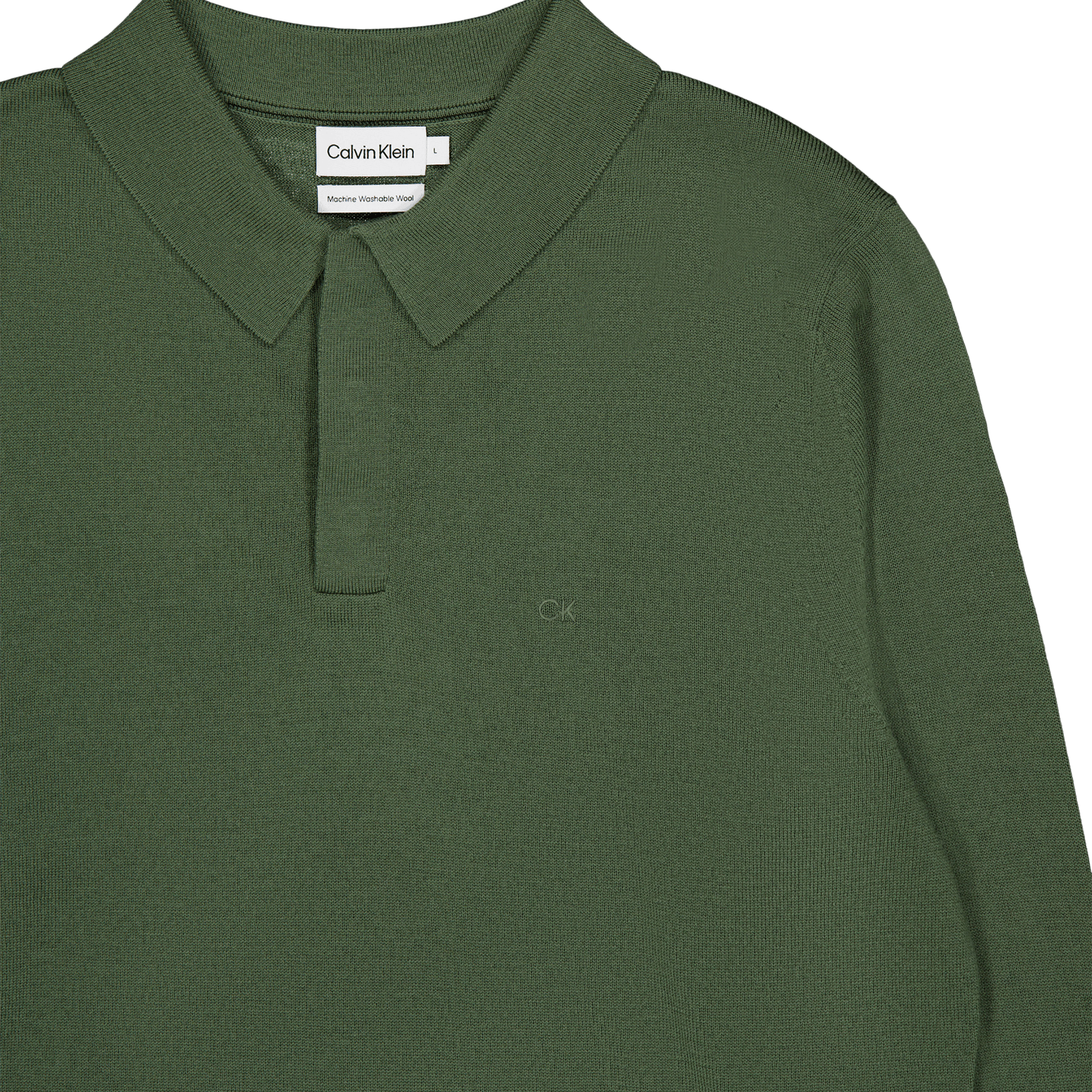 Calvin Klein Merino Polo Sweater Llp - Thyme - Bild 3
