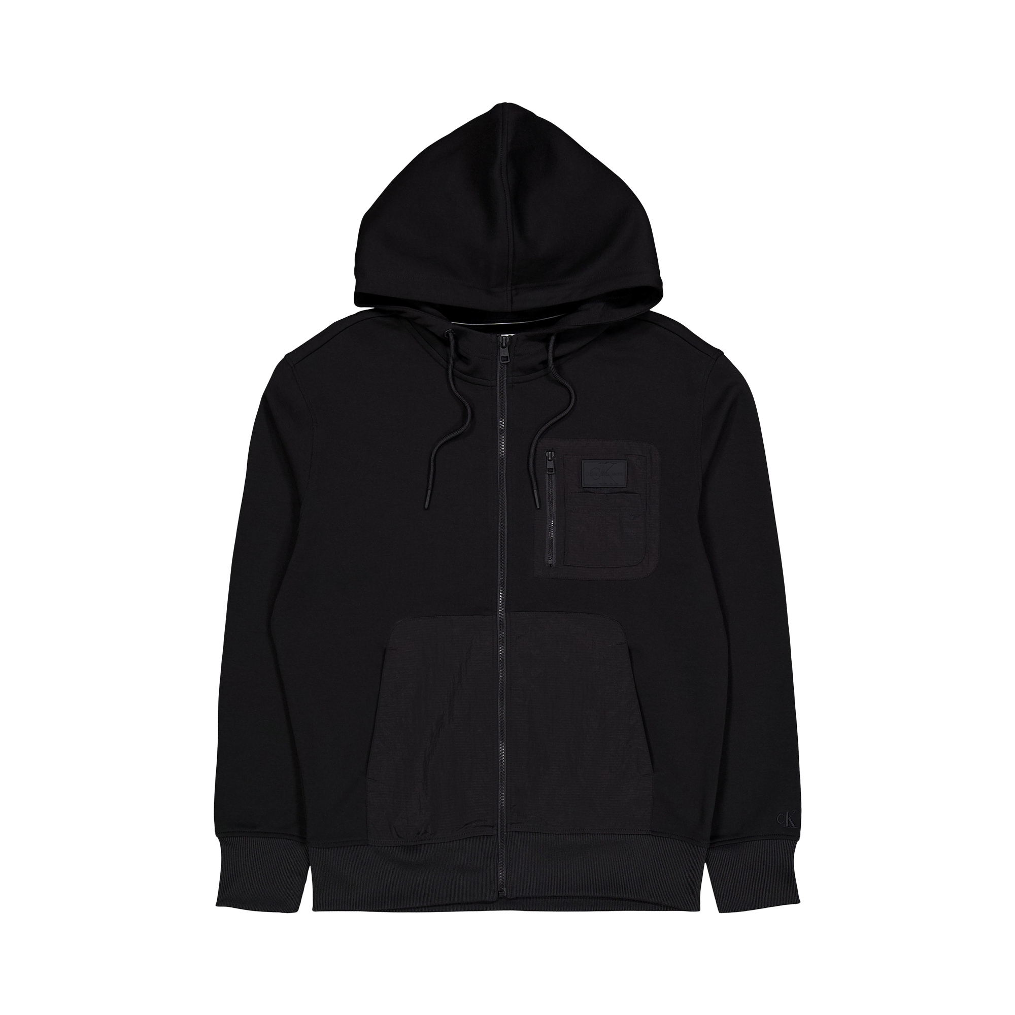 Mix Media Zip Through Hoodie Beh