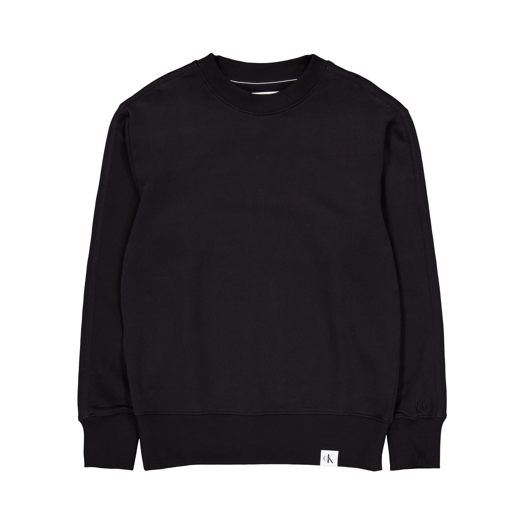 Woven Tab Crew Neck Beh