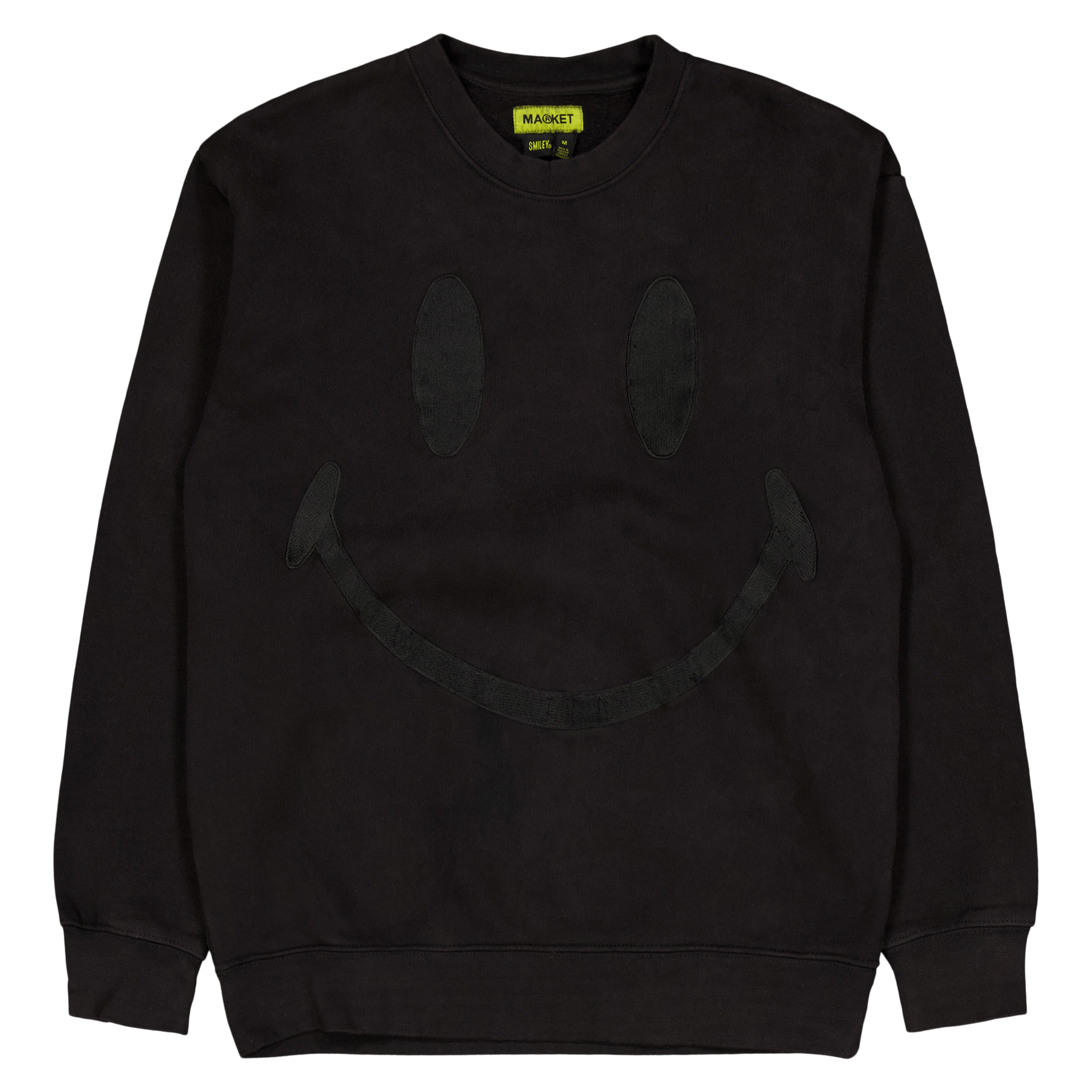 Smiley Oversized Crew Neck Swe Black